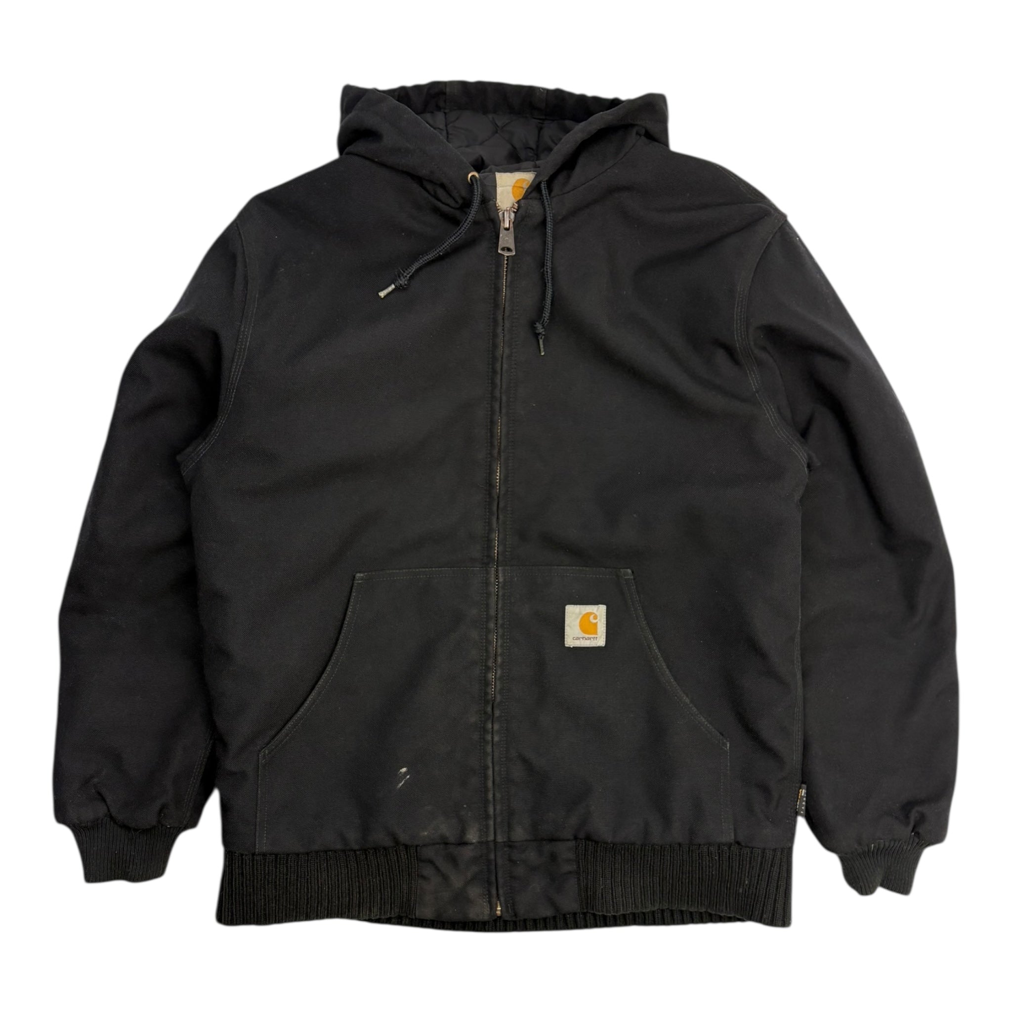 Vintage Black Carhartt Hooded Active Jacket