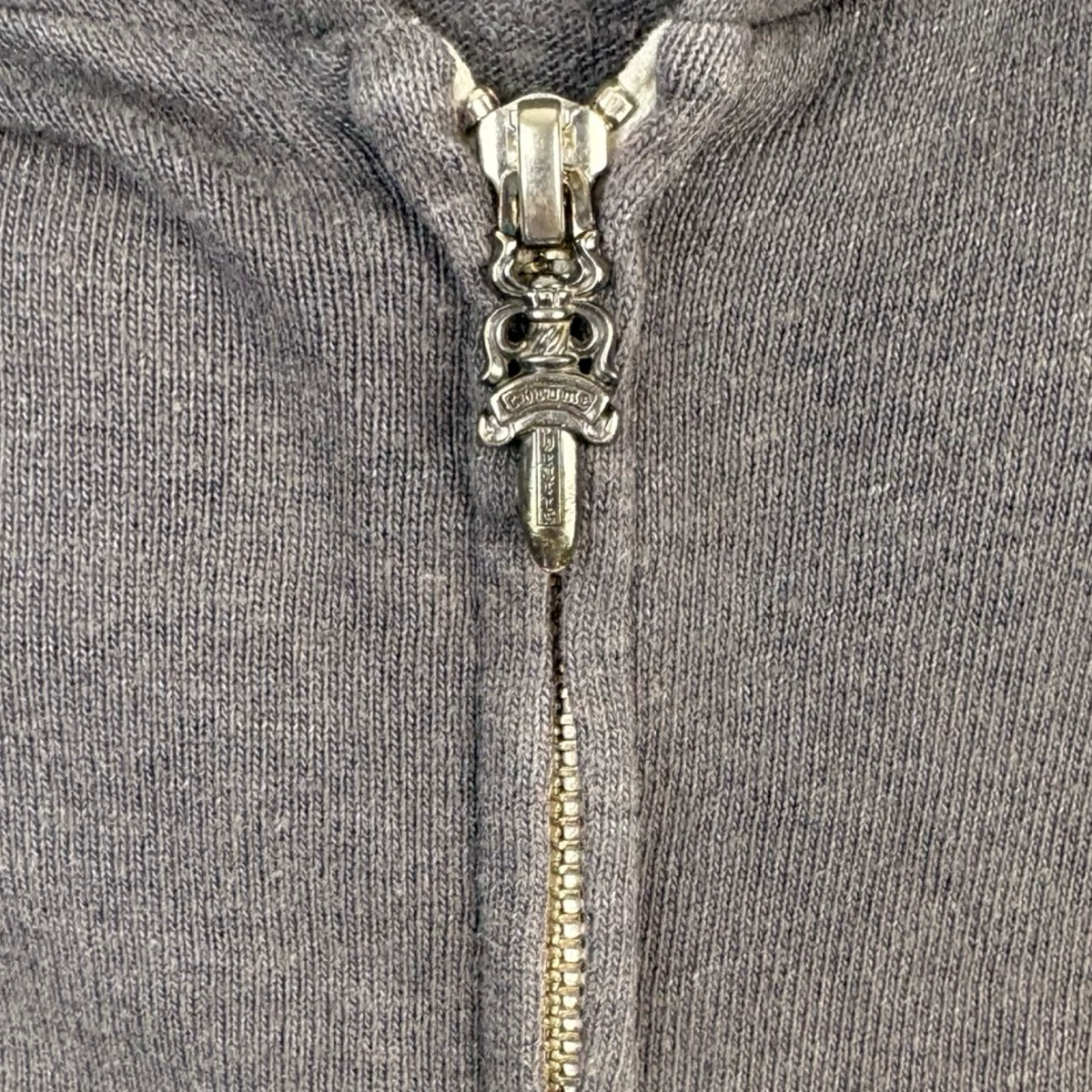 Vintage Chrome Hearts T-Bar Script Zip-Up Hoodie