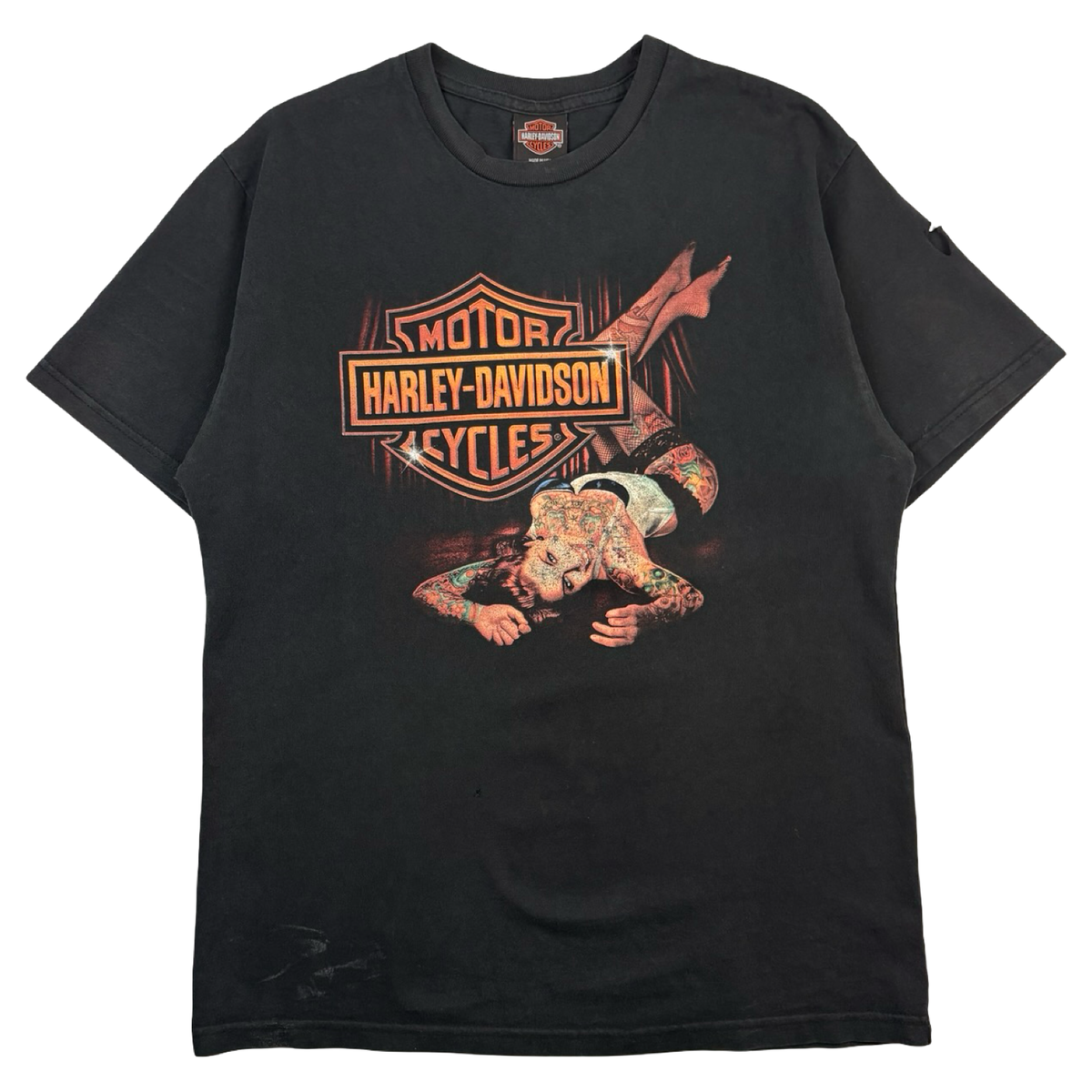 Vintage Harley Davidson Tattoo Pin-Up T-Shirt