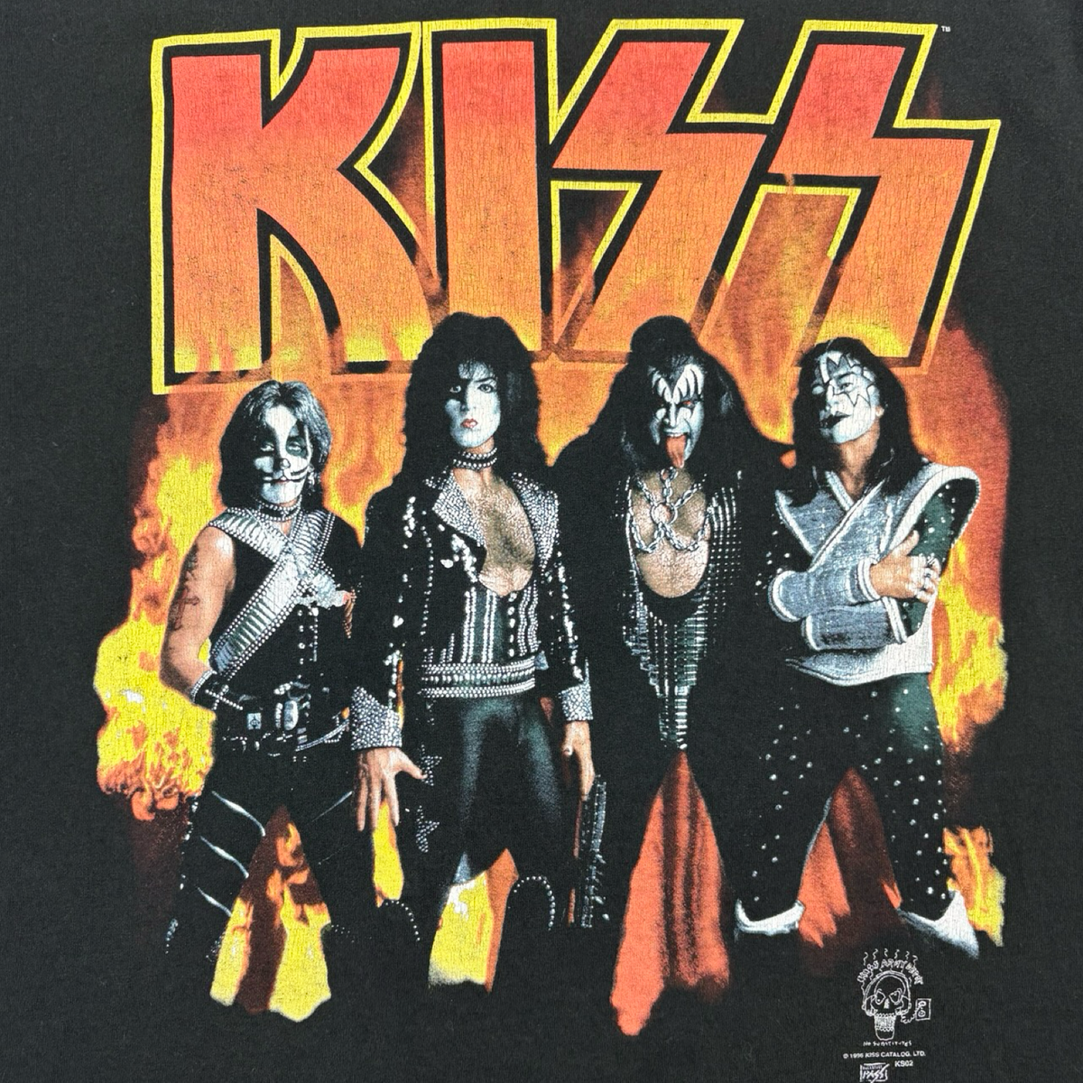 1996 Kiss Flaming Band T-Shirt