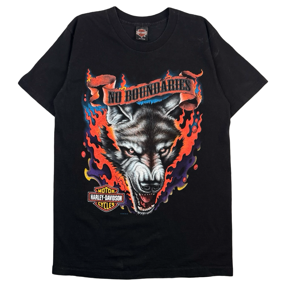 1996 Harley Davidson "No Boundaries" Wolf T-Shirt