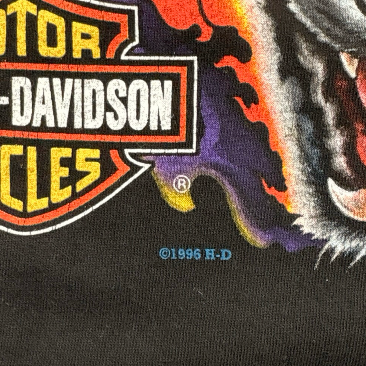 1996 Harley Davidson "No Boundaries" Wolf T-Shirt