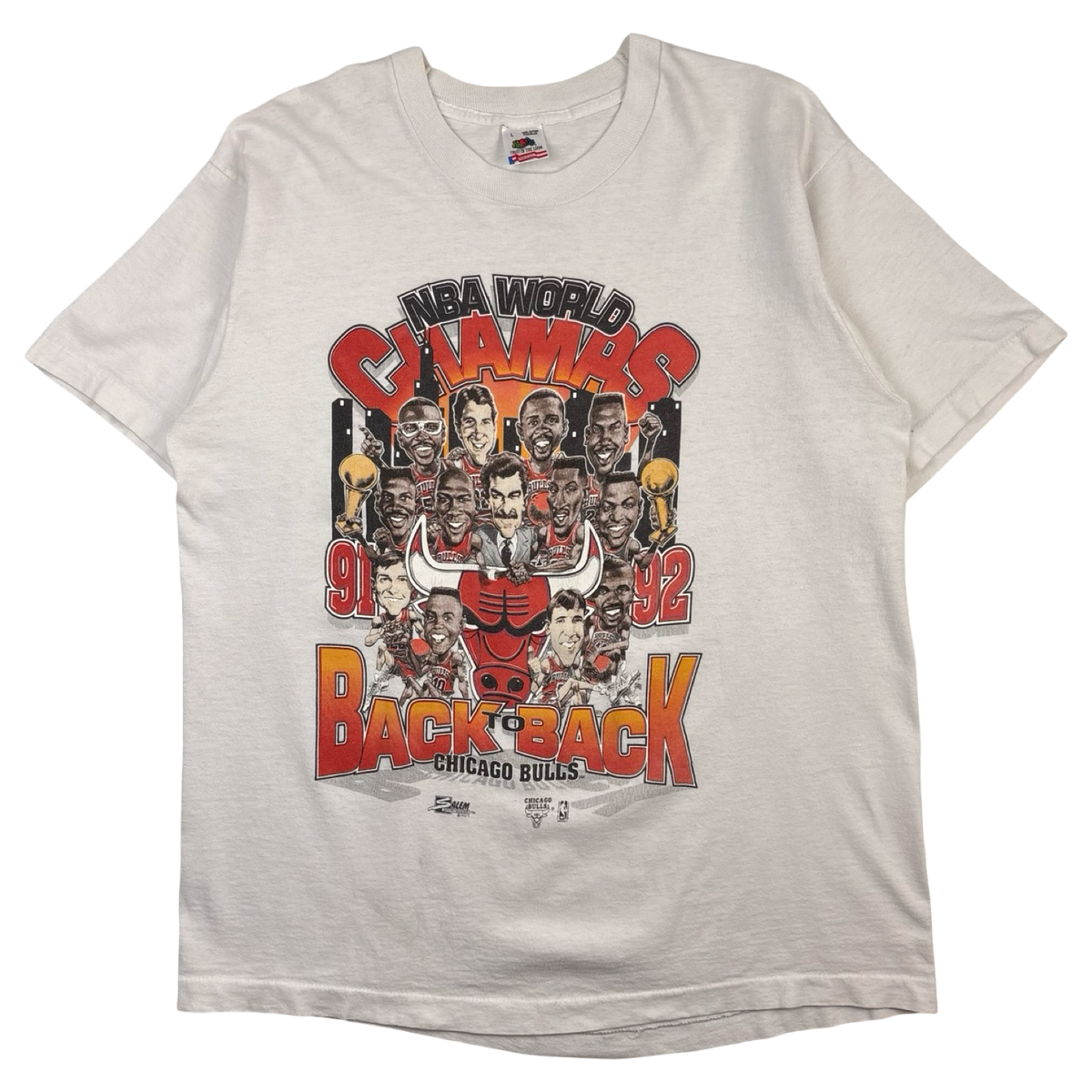 1992 Chicago Bulls Championship Caricature T-Shirt