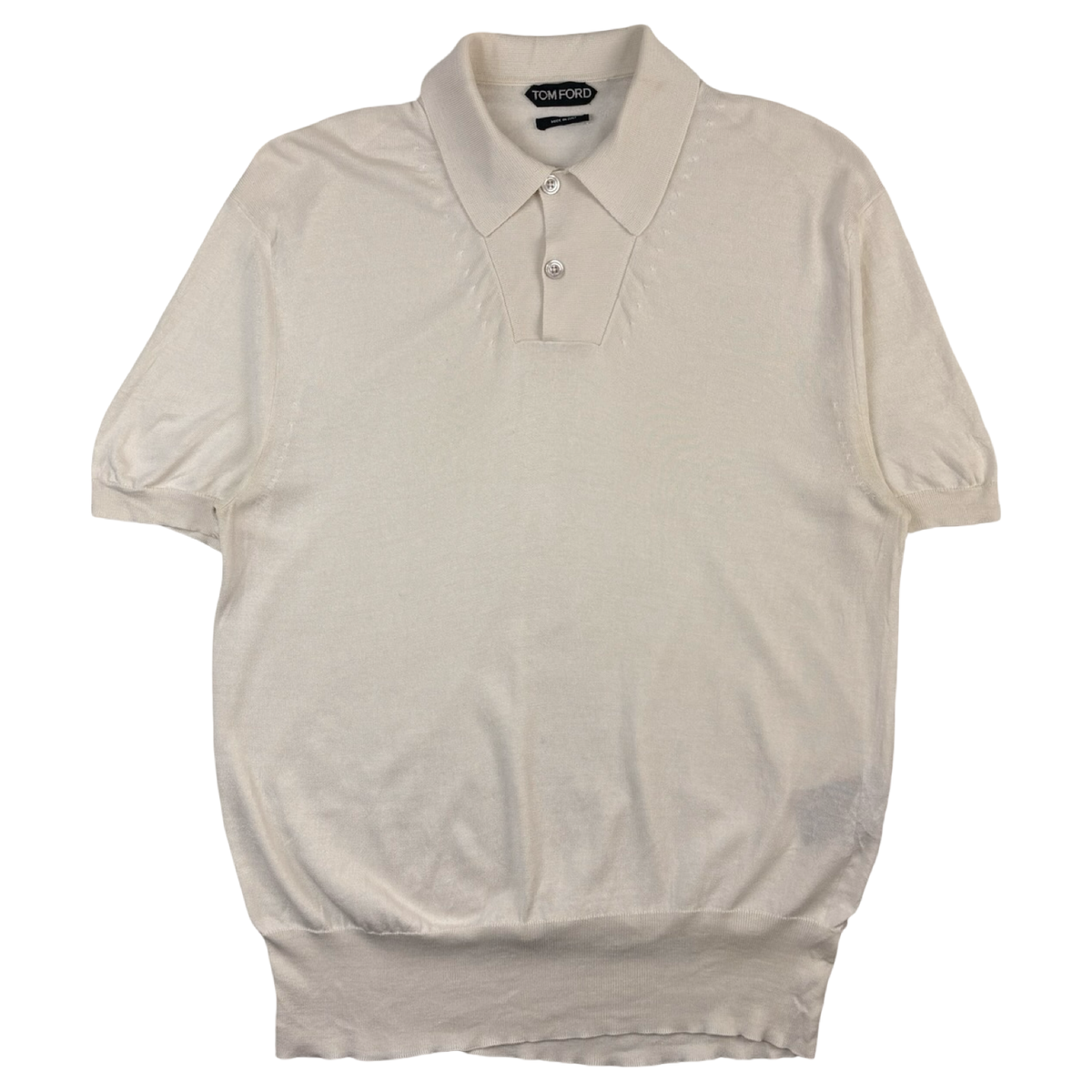 Tom Ford Classic Ivory Silk Blend Polo Shirt