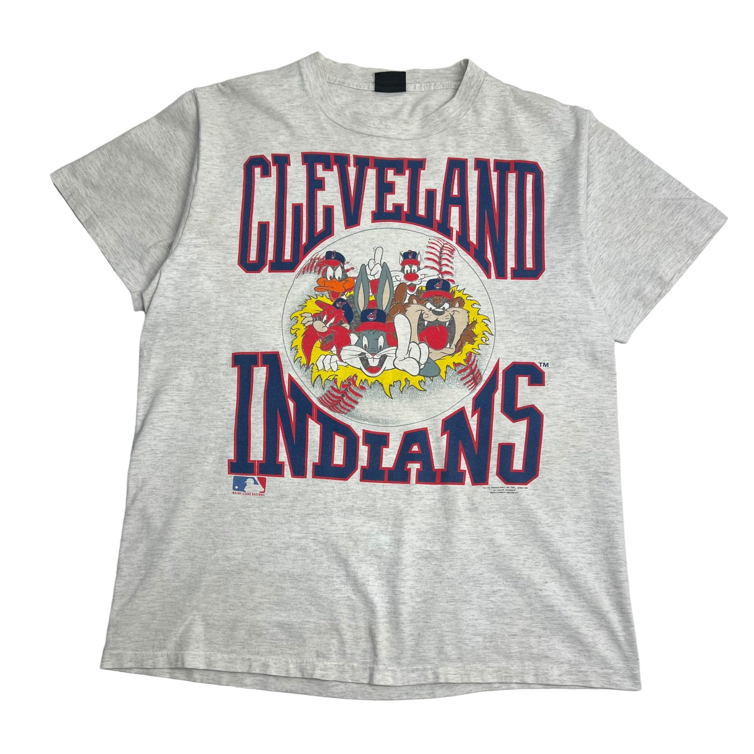 1991 Cleveland Indians Looney Tunes T-Shirt Grey