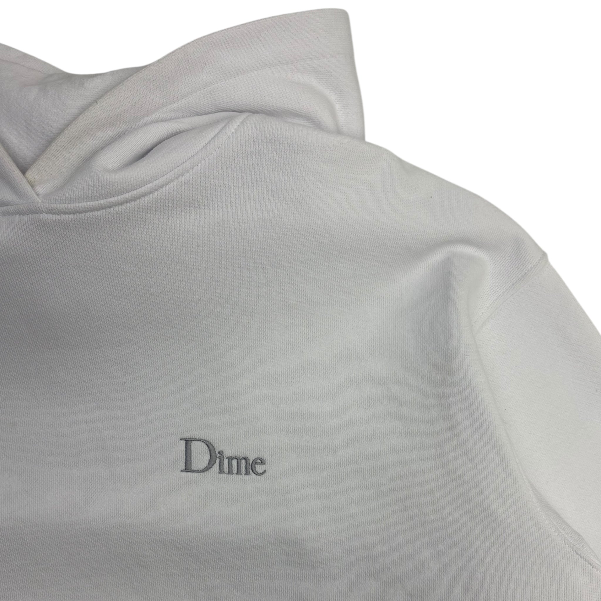 Dime Pocket Logo Hoodie White