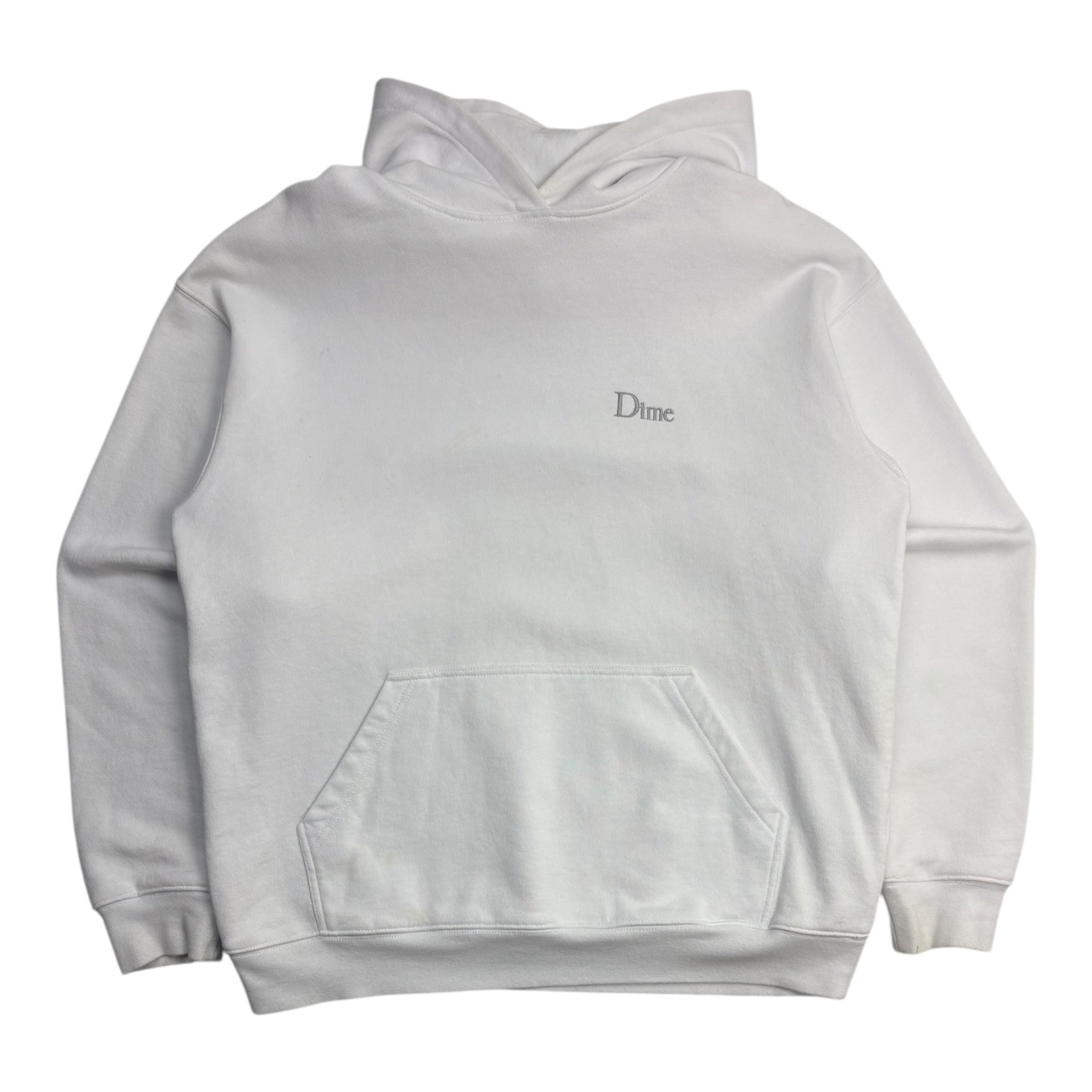 Dime Pocket Logo Hoodie White