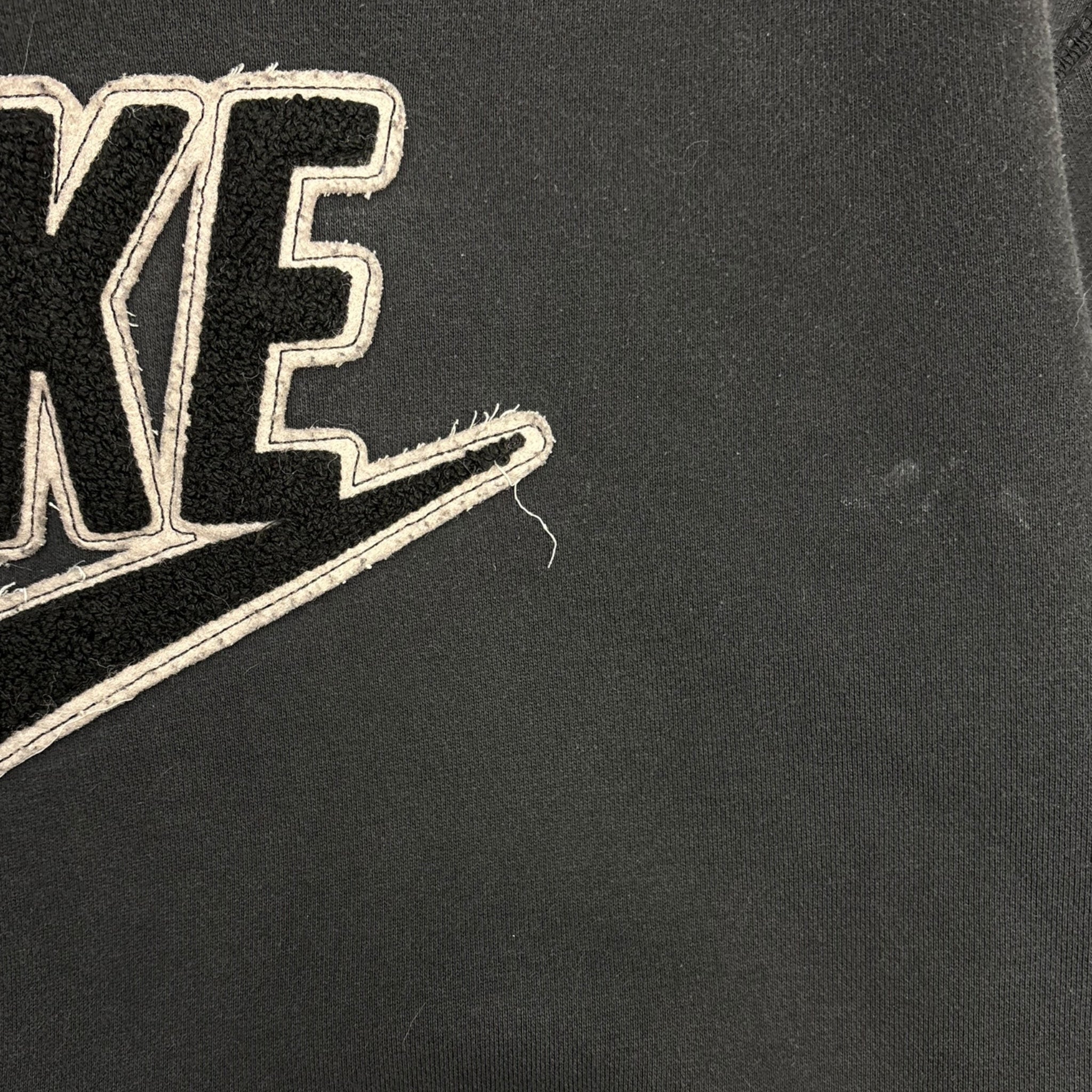 Y2K Nike Embroidered Spellout & Swoosh Hoodie Black