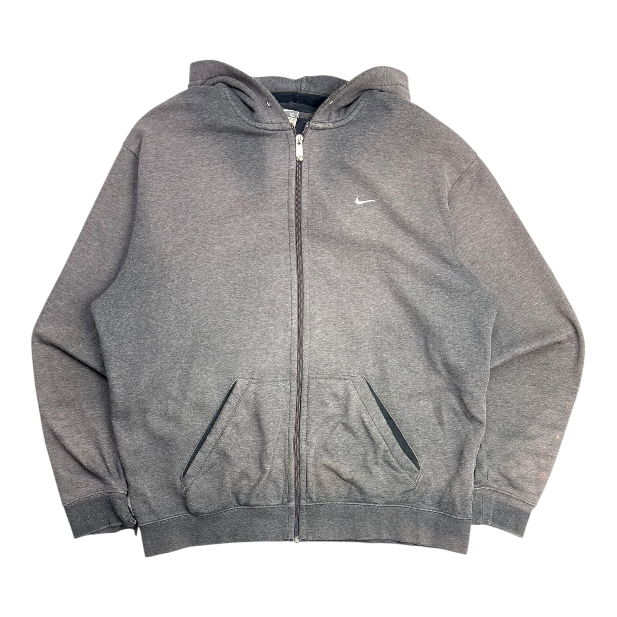 Vintage Y2K Nike Zip Up Hoodie Silver Grey