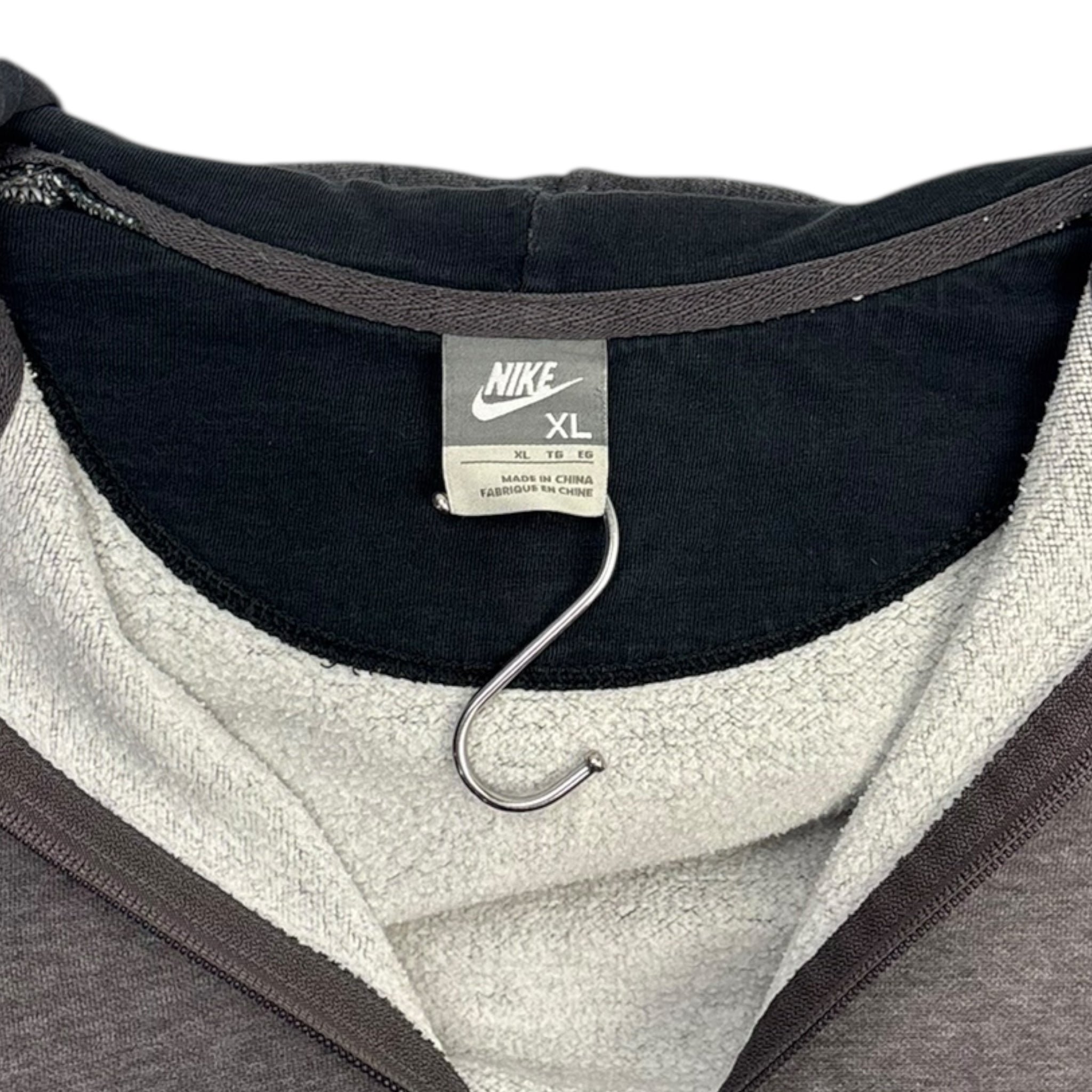 Vintage Y2K Nike Zip Up Hoodie Silver Grey