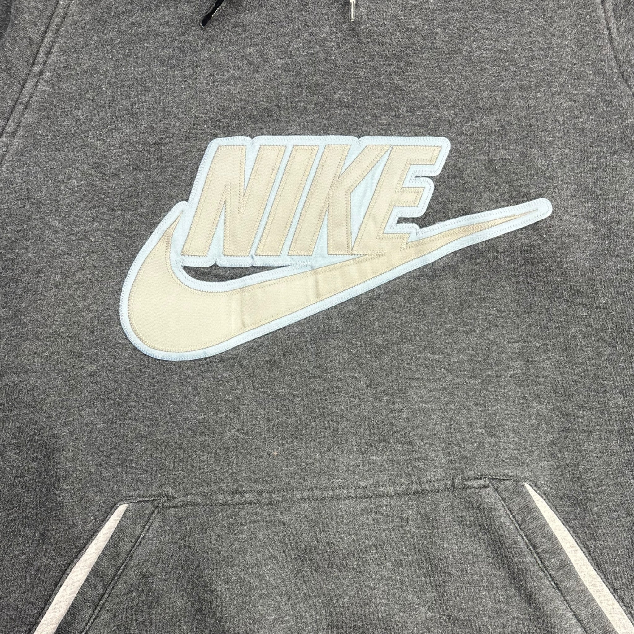Y2K Nike Pullover Hoodie Silver Grey