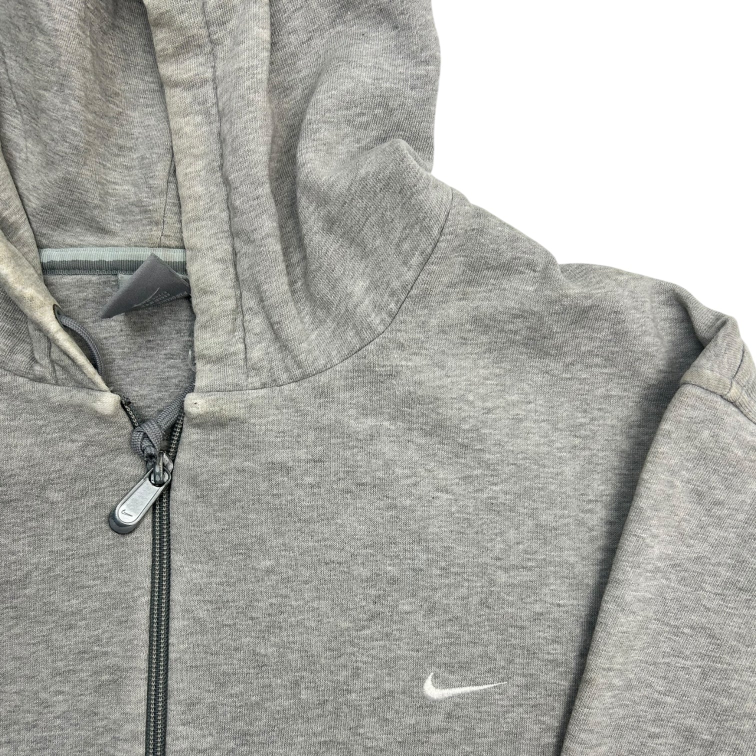 Vintage Nike Mini Swoosh Zip Sweater Grey