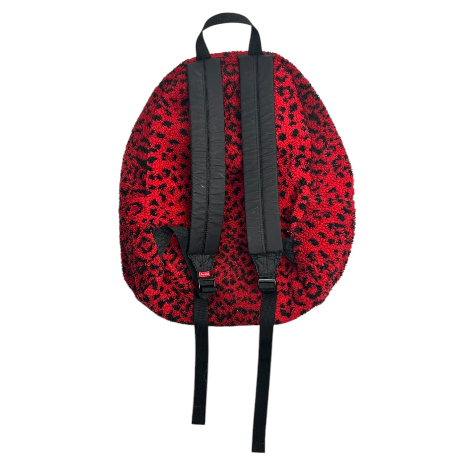 Supreme Leopard Fleece Backpack Red