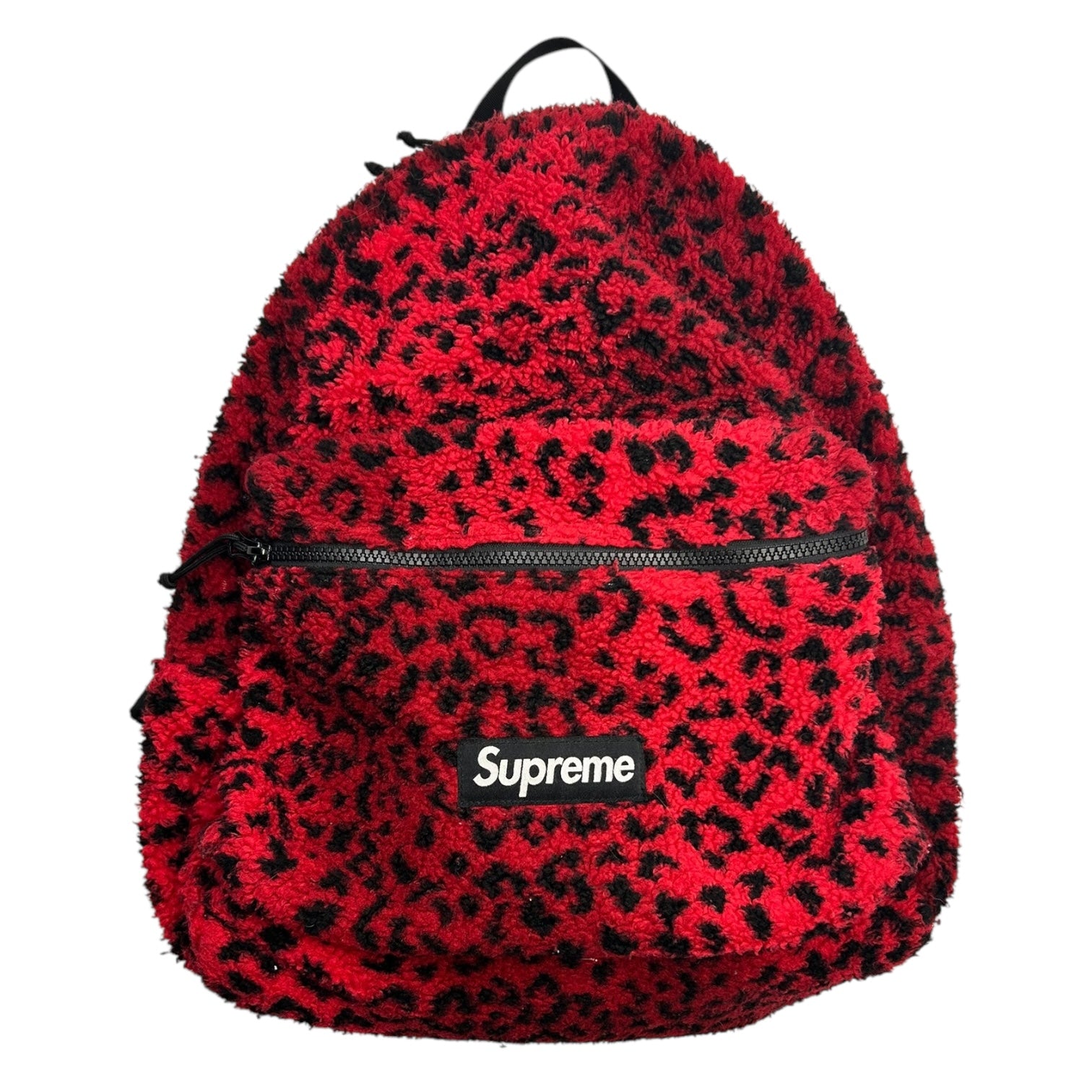 Supreme Leopard Fleece Backpack Red