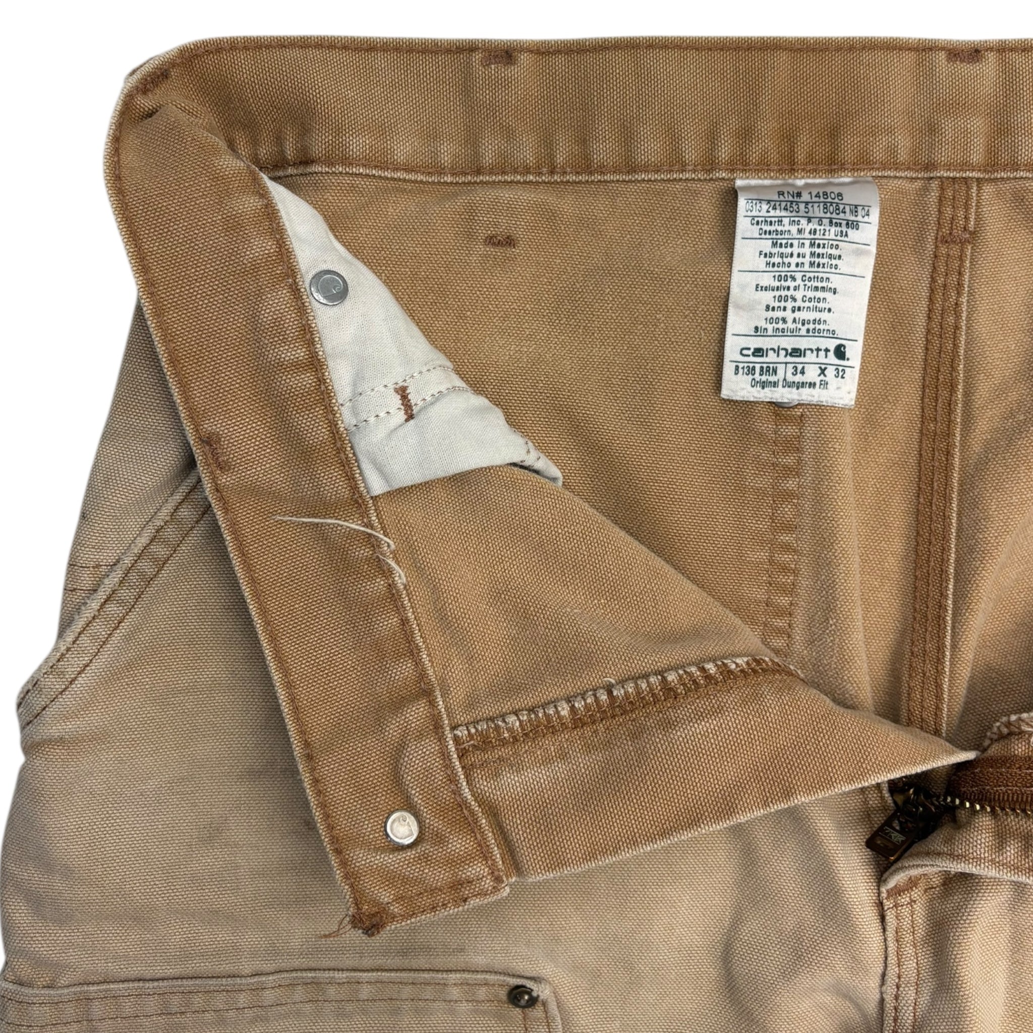 Vintage Carhartt Double Knee Bottoms Faded Beige