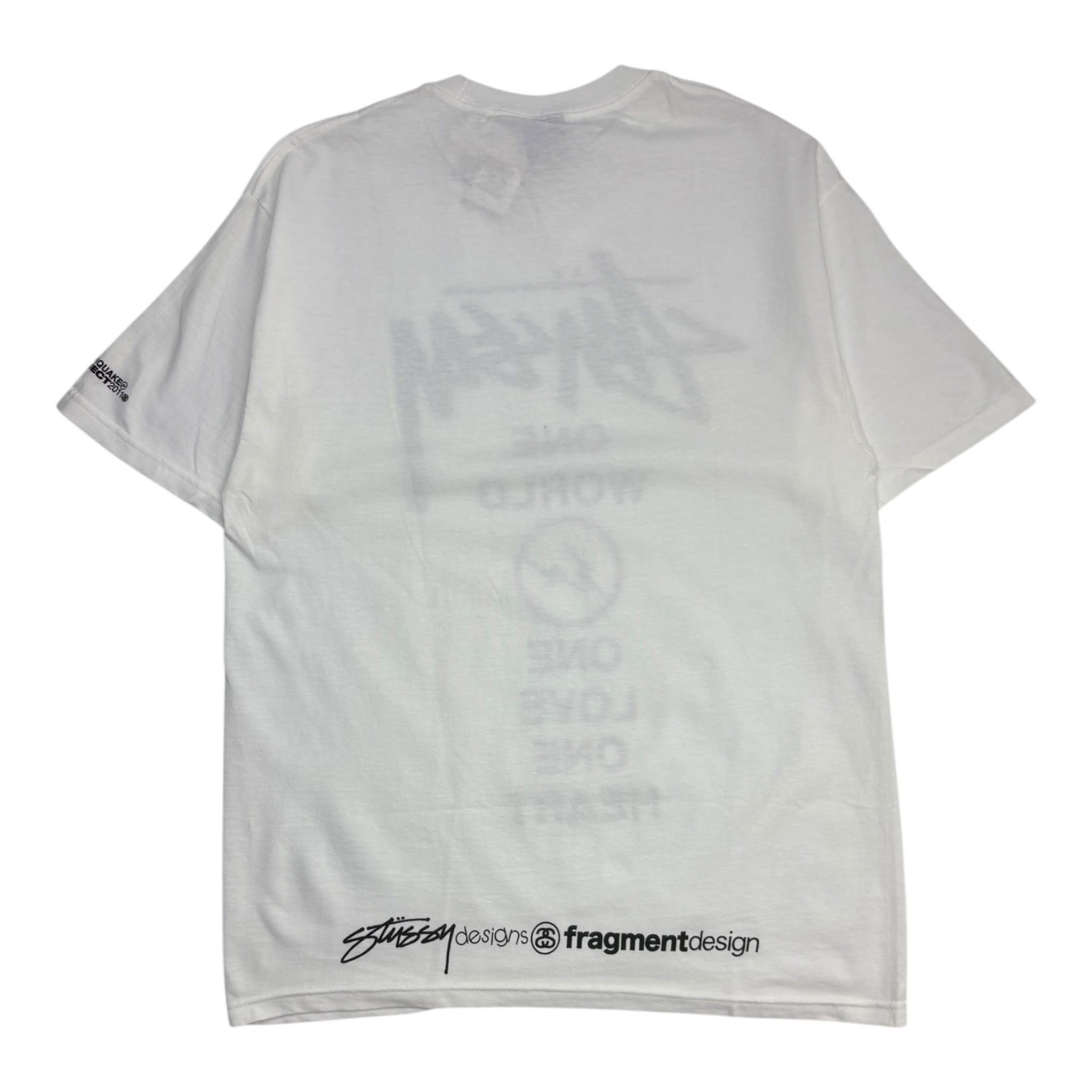 Stussy X Fragment Japan “One World One Love One Heart” T-Shirt White