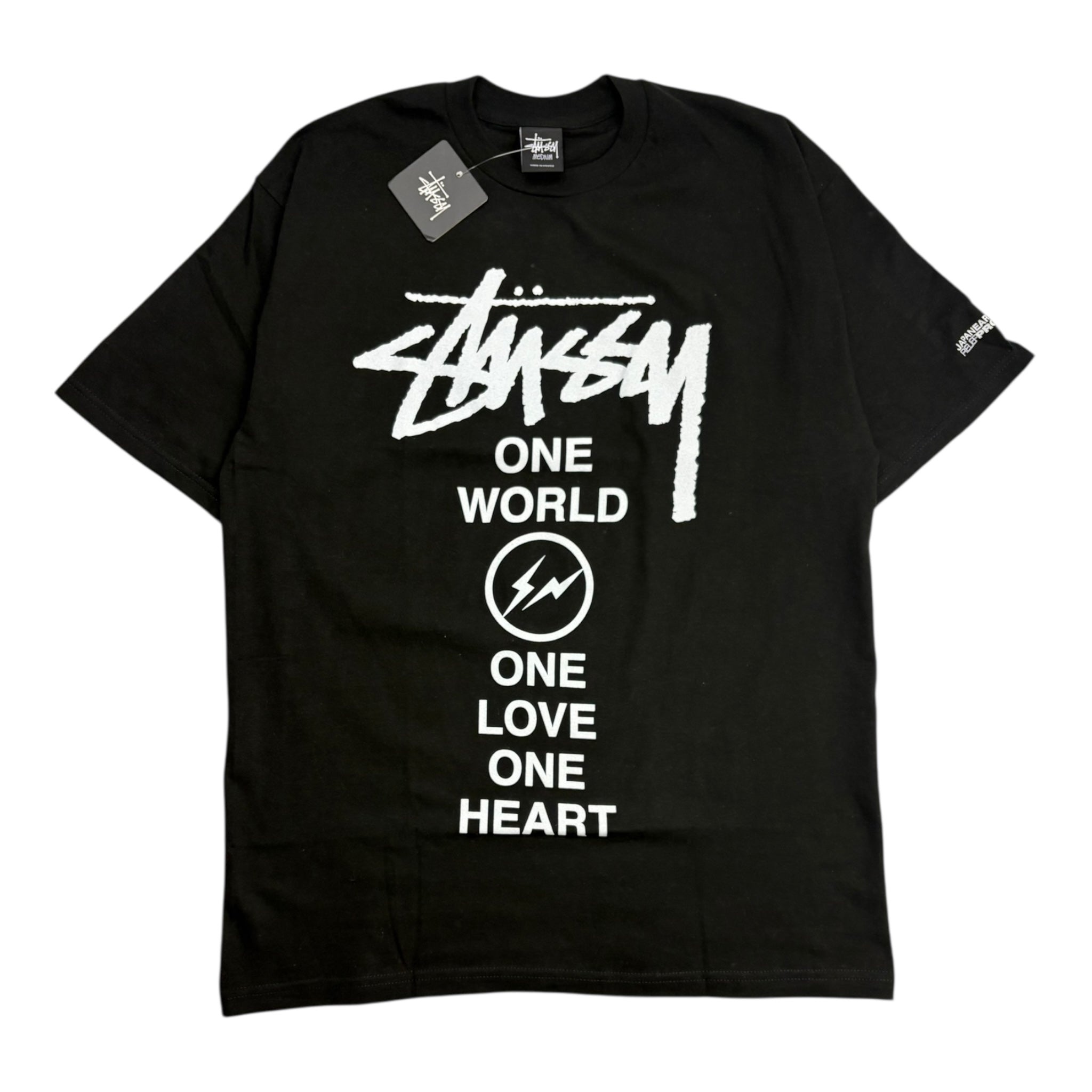 Stussy X Fragment Japan “One World One Love One Heart” T-Shirt Black
