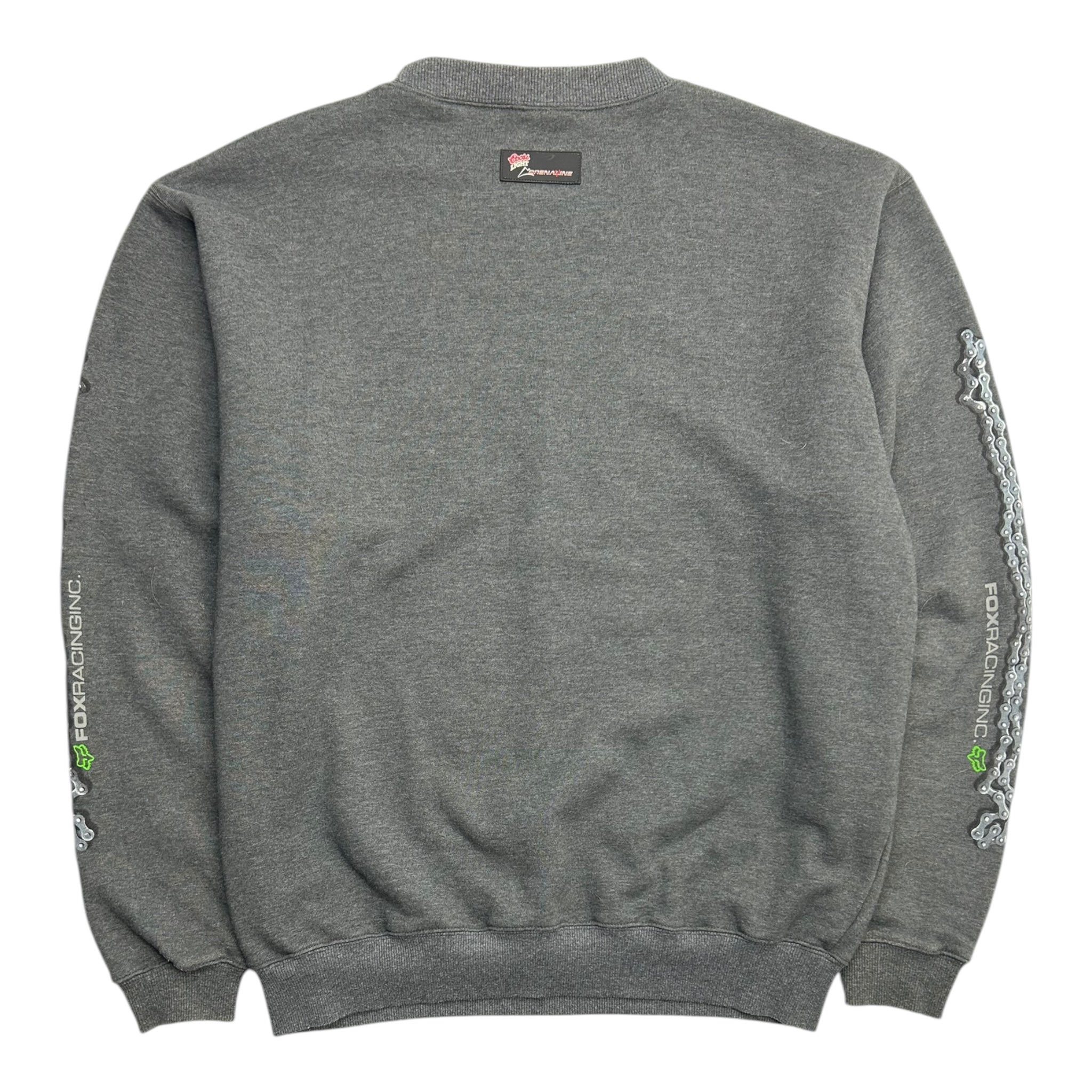 Y2K Fox Racing Chain Sleeves Crewneck