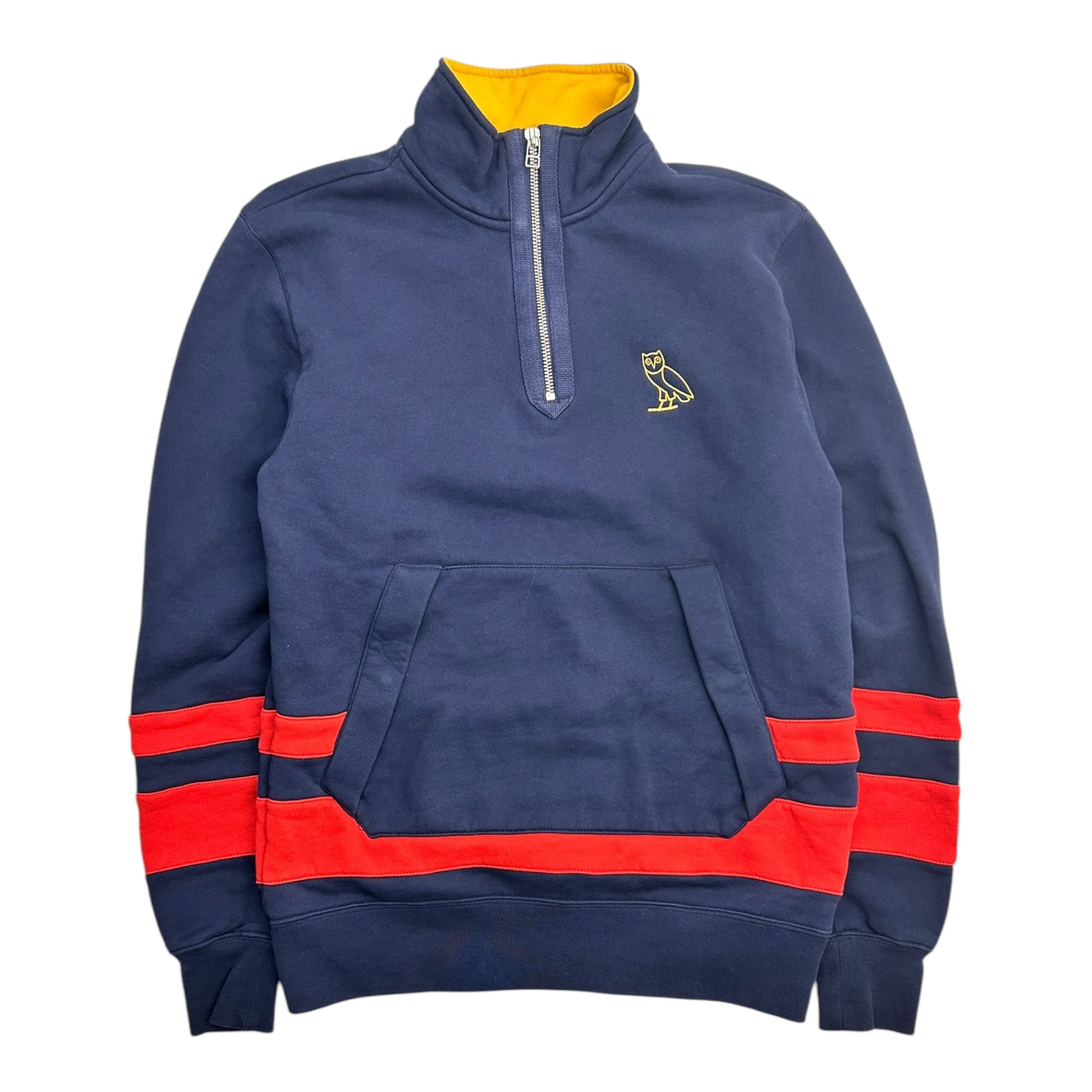 OVO Striped Quarter Zip Sweater