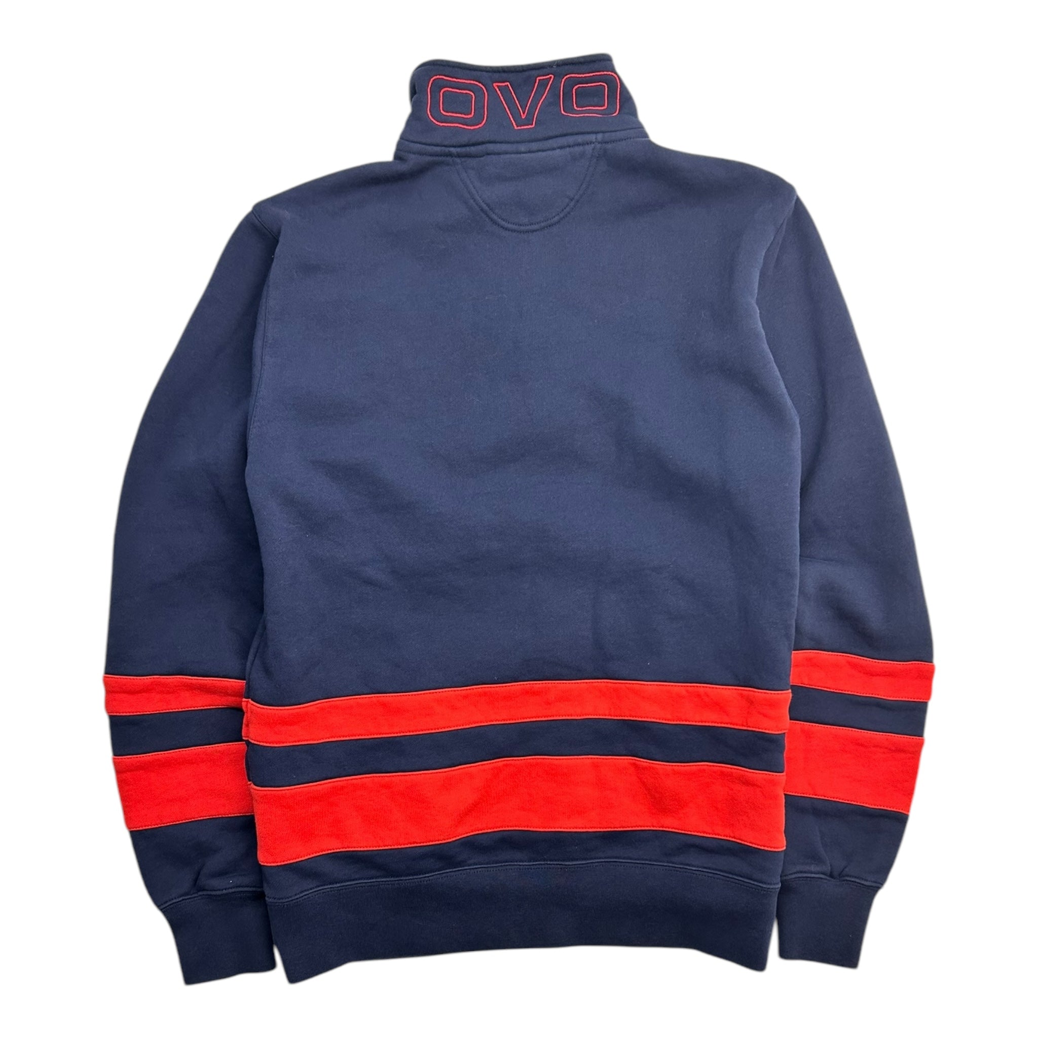 OVO Striped Quarter Zip Sweater