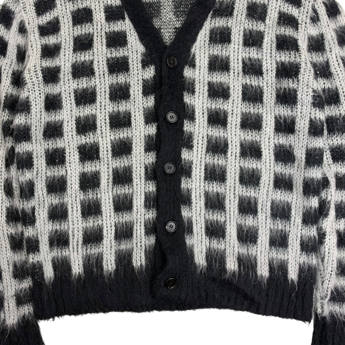 Marni Checked Mohair Cardigan Black/White