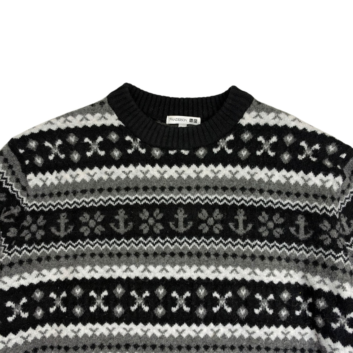 Uniqlo x JW Anderson Souffle Yarn Fair Isle / Anchor Pattern Crewneck Sweater