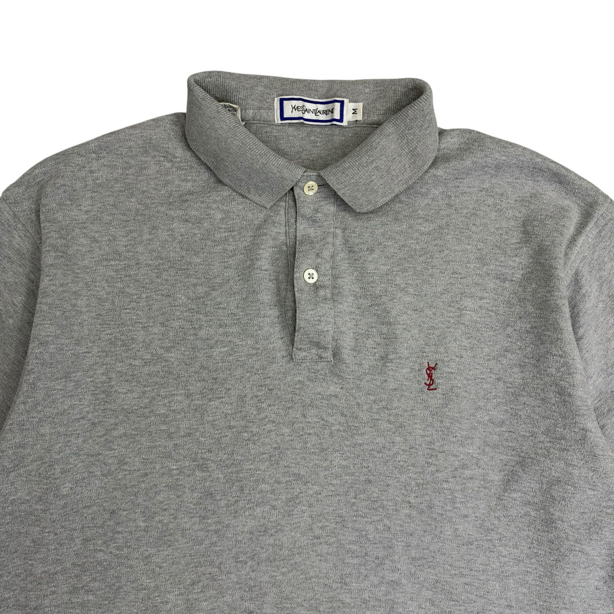 Vintage Yves Saint Laurent Polo Button Up Shirt Grey