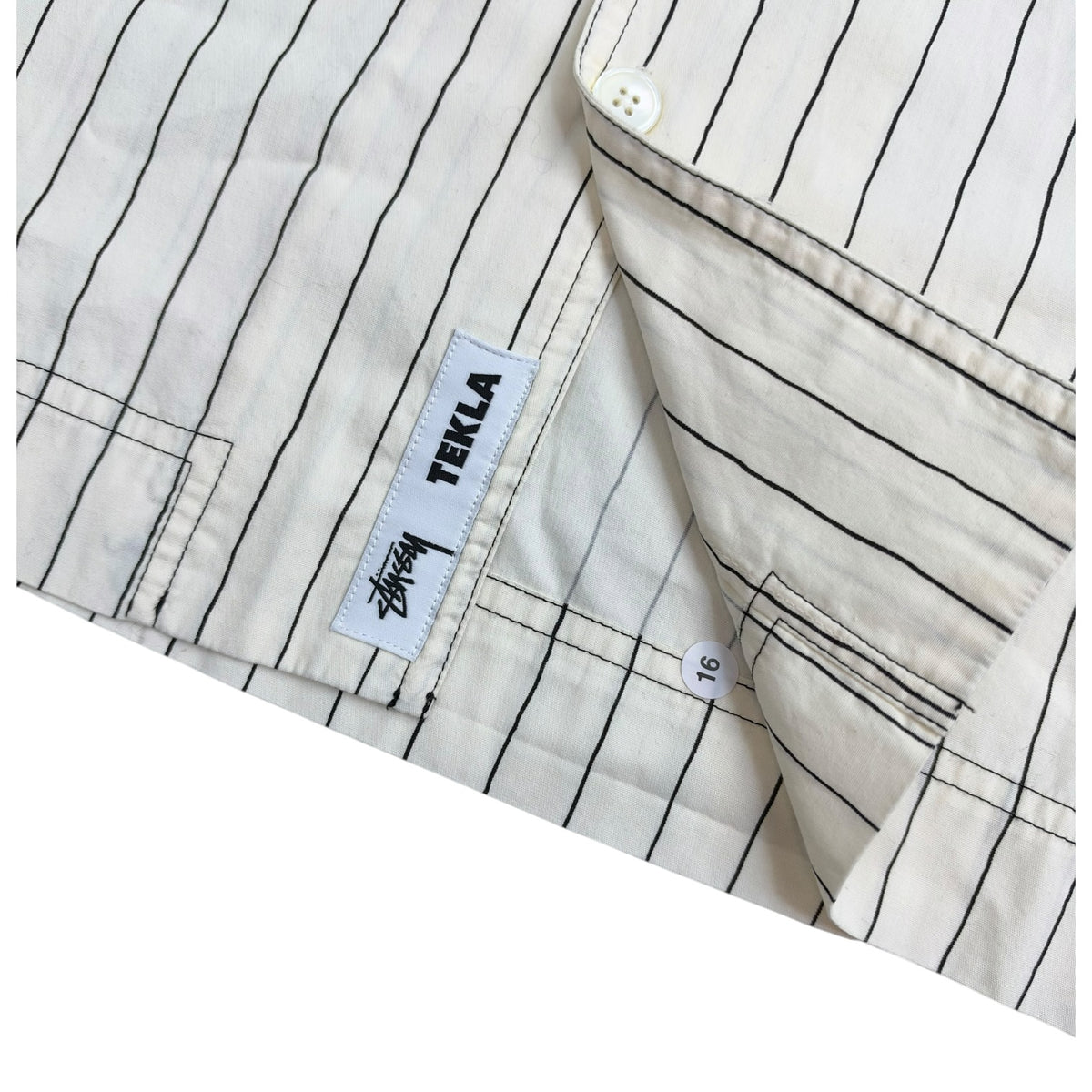 Stüssy x Tekla Poplin Pajama Shirt White/Black