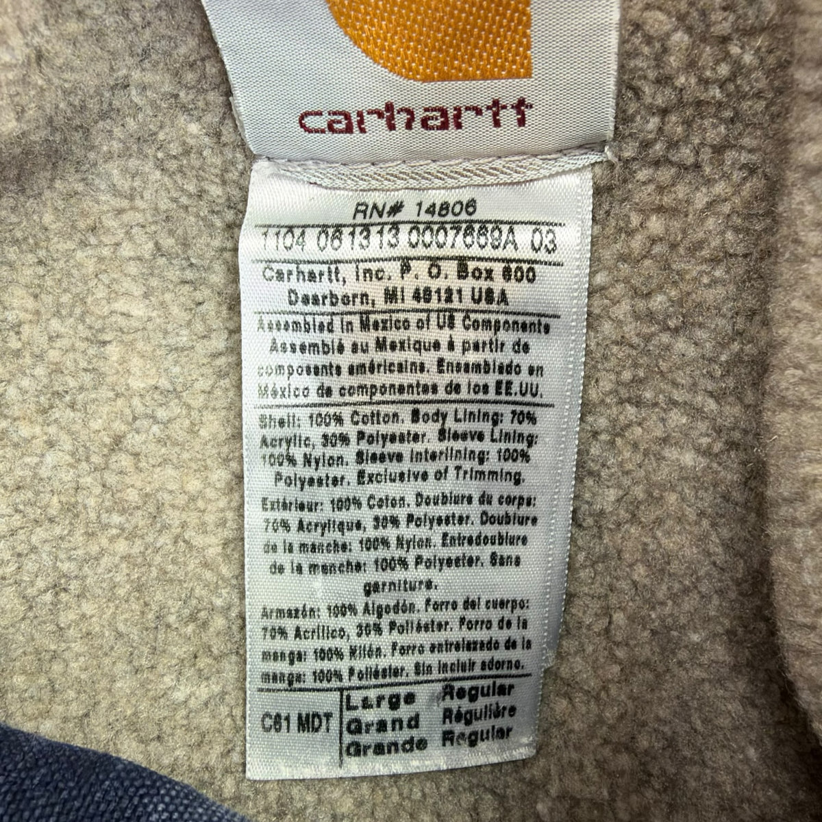 Vintage Carhartt Michigan Jacket Blue