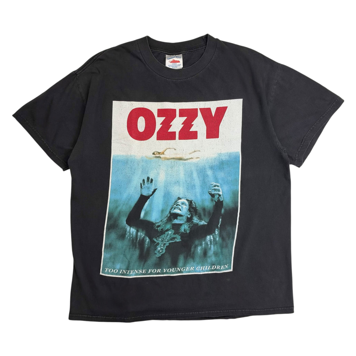 2003 Ozzy Osbourne “Too Intense for Younger Children" Jaws Tee Black