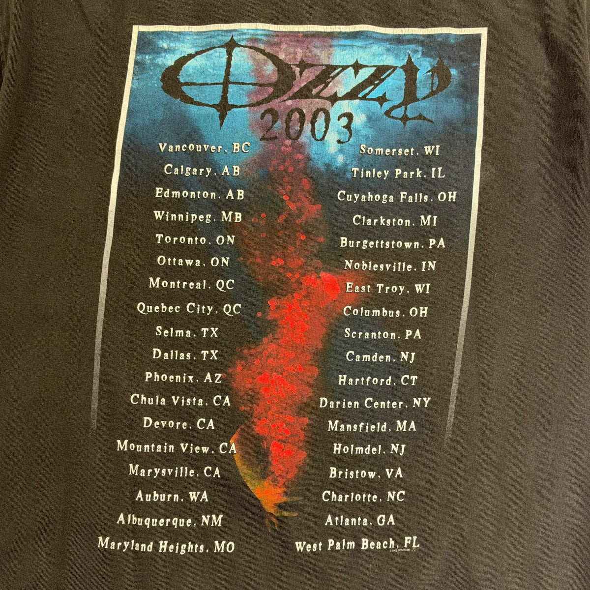 2003 Ozzy Osbourne “Too Intense for Younger Children" Jaws Tee Black