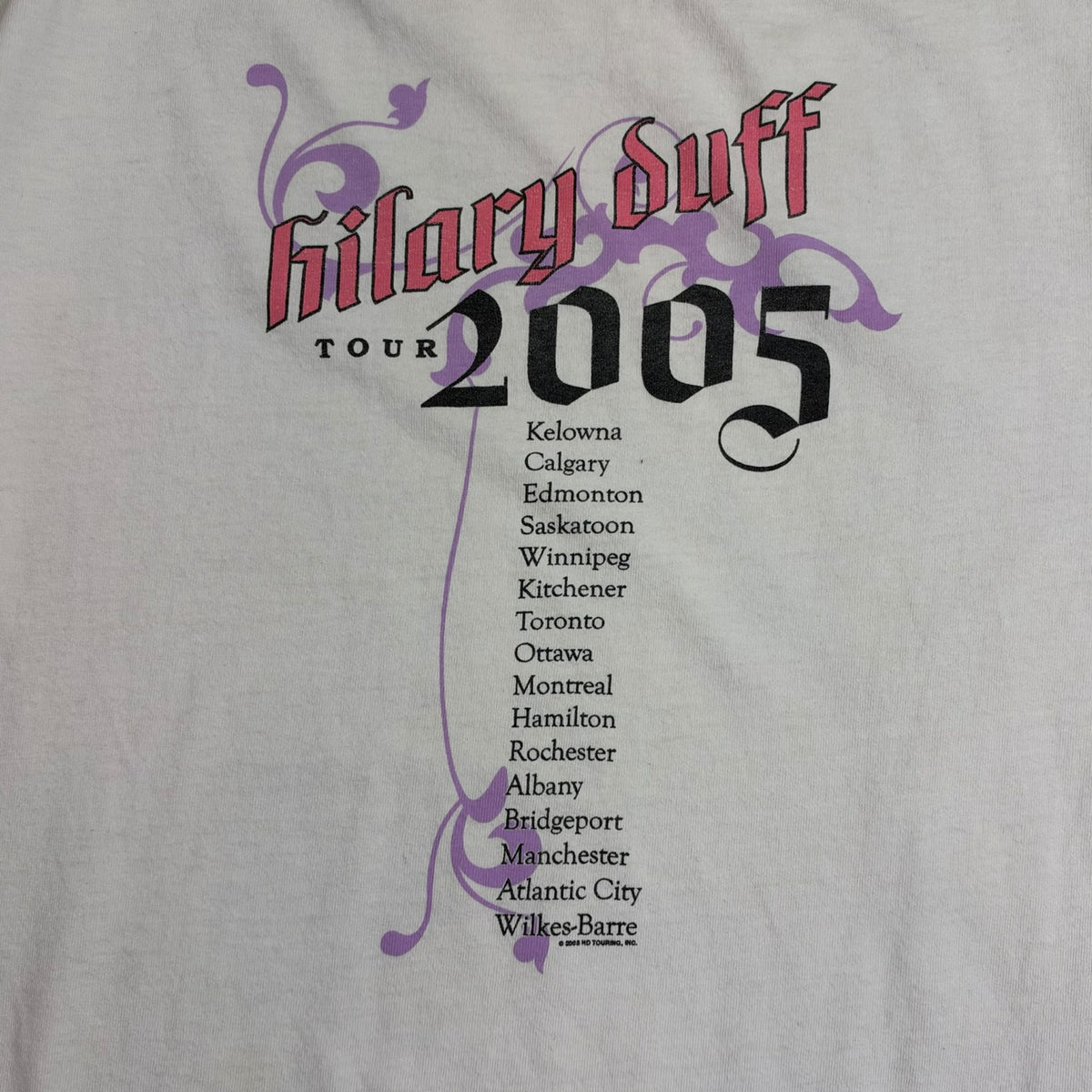 2005 Hillary Duff Tour Tee White