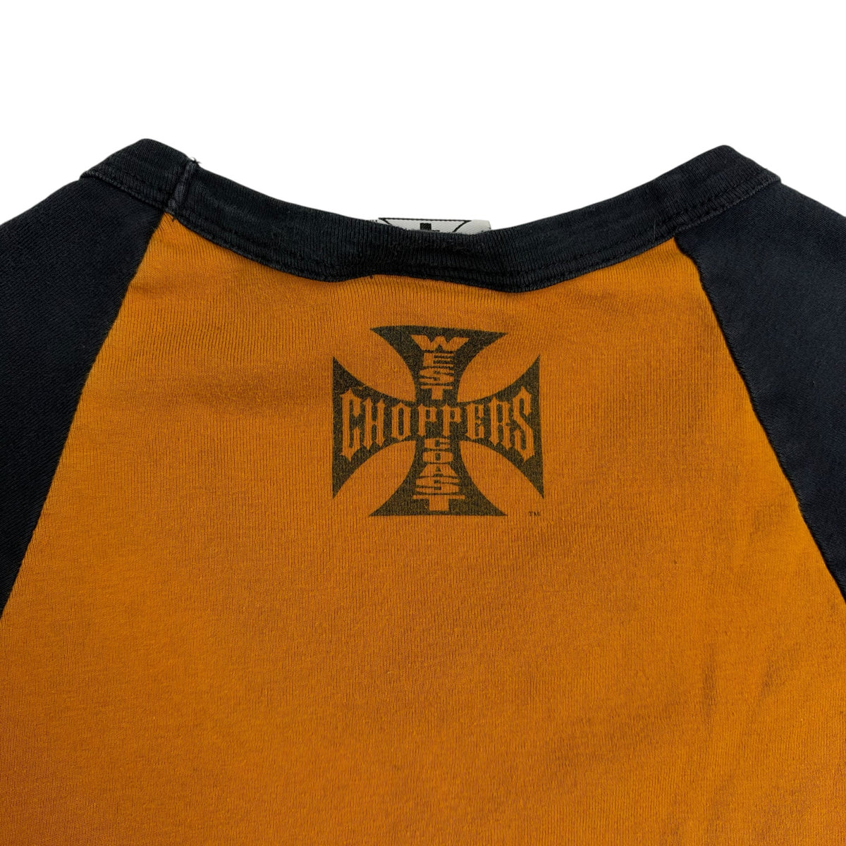 (W) Vintage West Coast Choppers CFL Raglan Baby Tee Yellow/Black