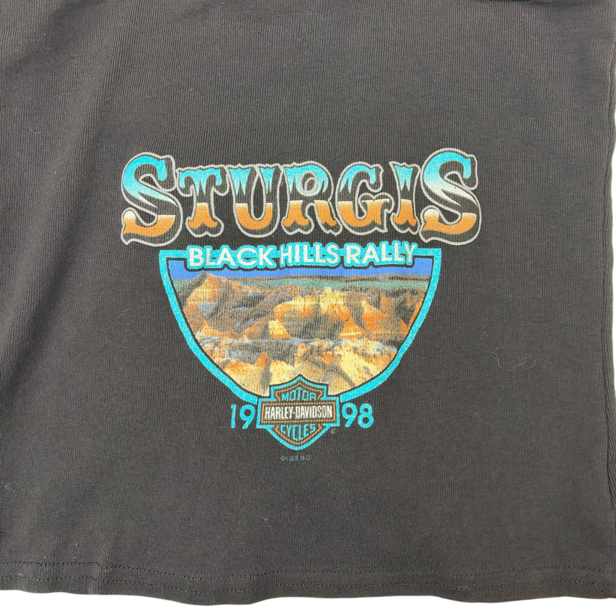 (W) Vintage Harley Davidson Sturgis Button Front Tank Top Black