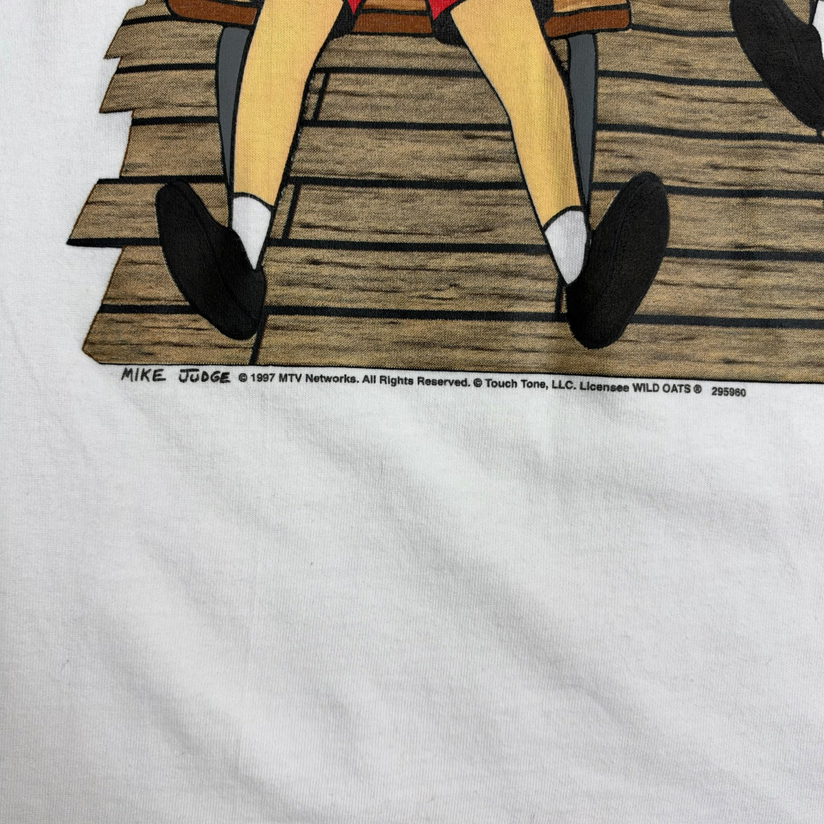 1997 Beavis & Butthead MTV Touch Tone Tee White