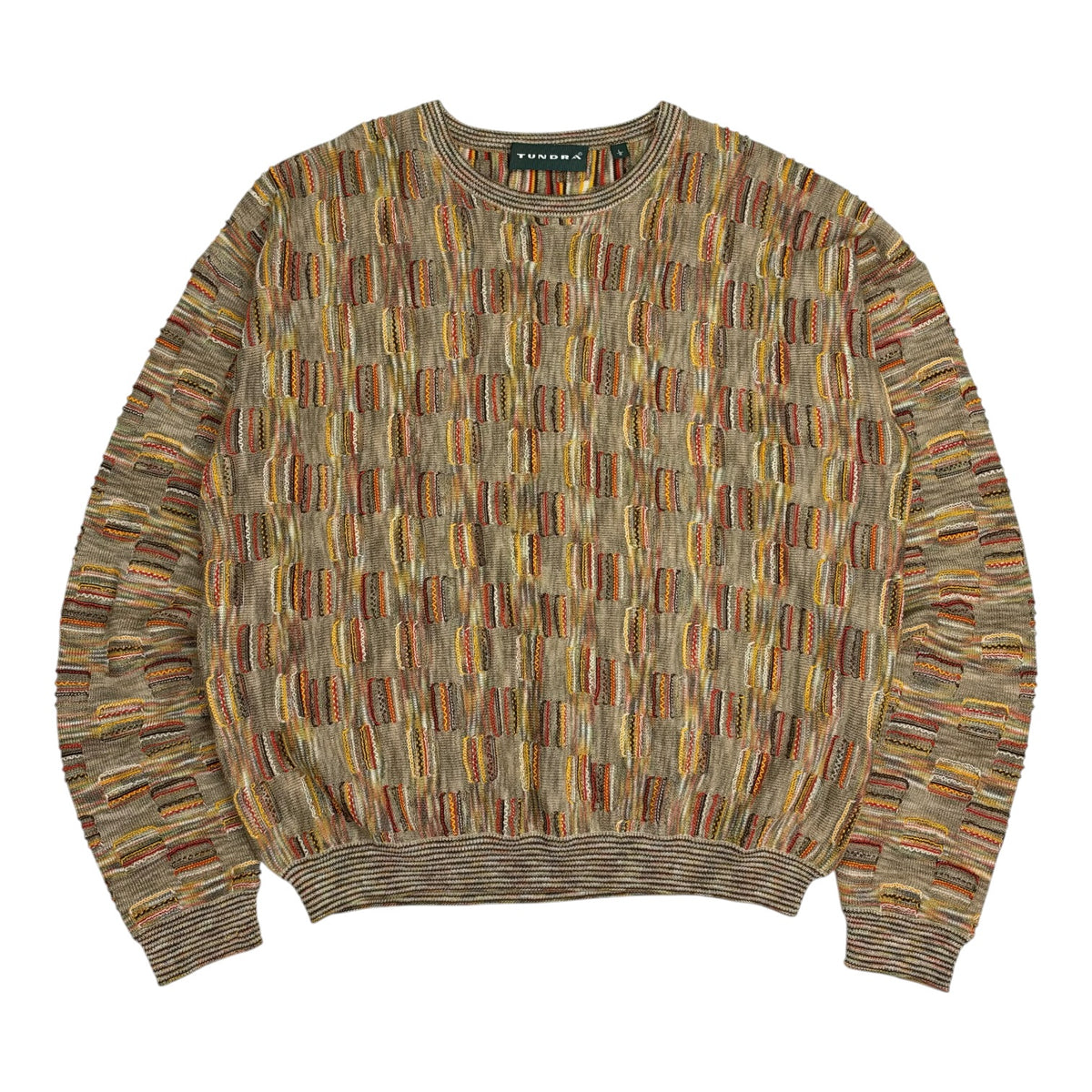Vintage Tundra 3D Knit Sweater Orange