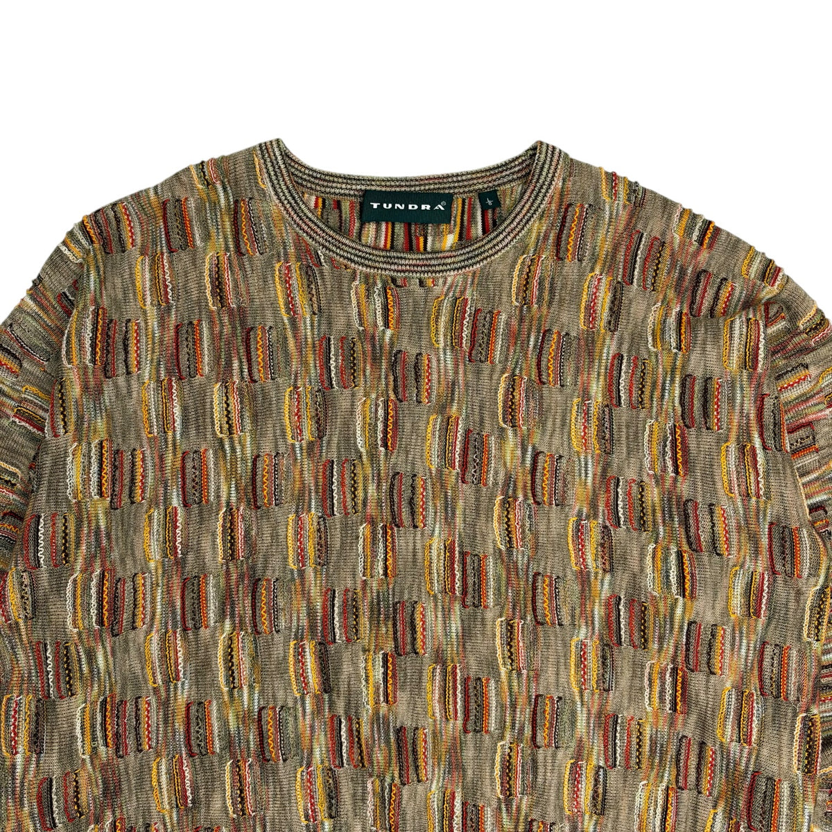 Vintage Tundra 3D Knit Sweater Orange