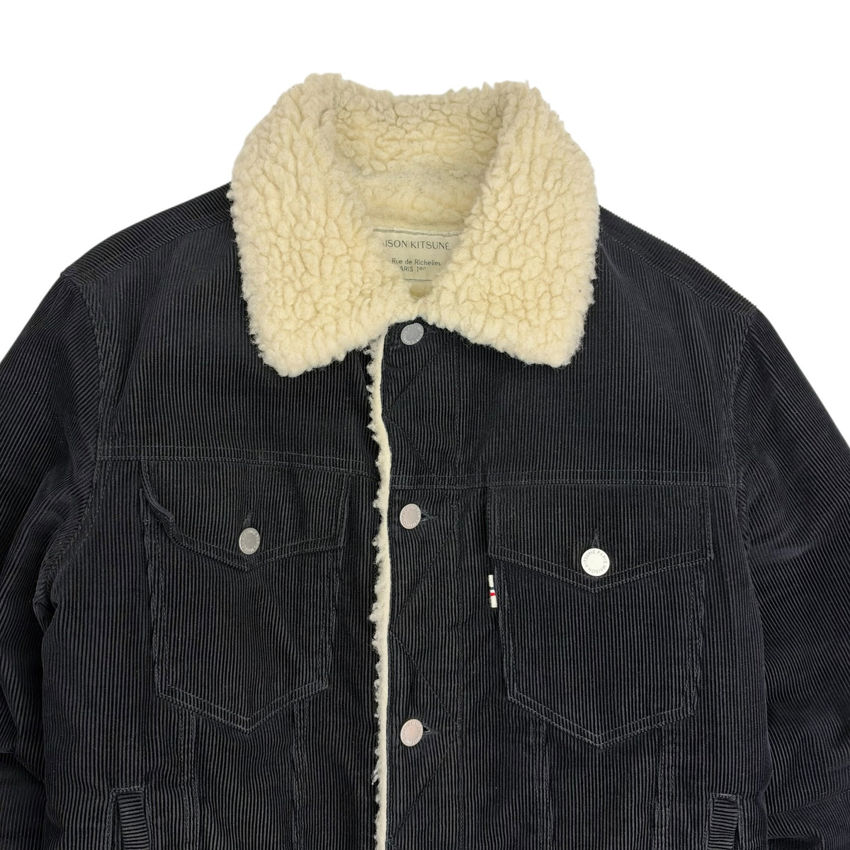 Maison Kitsuné Corduroy Sherpa Trucker Jacket Black