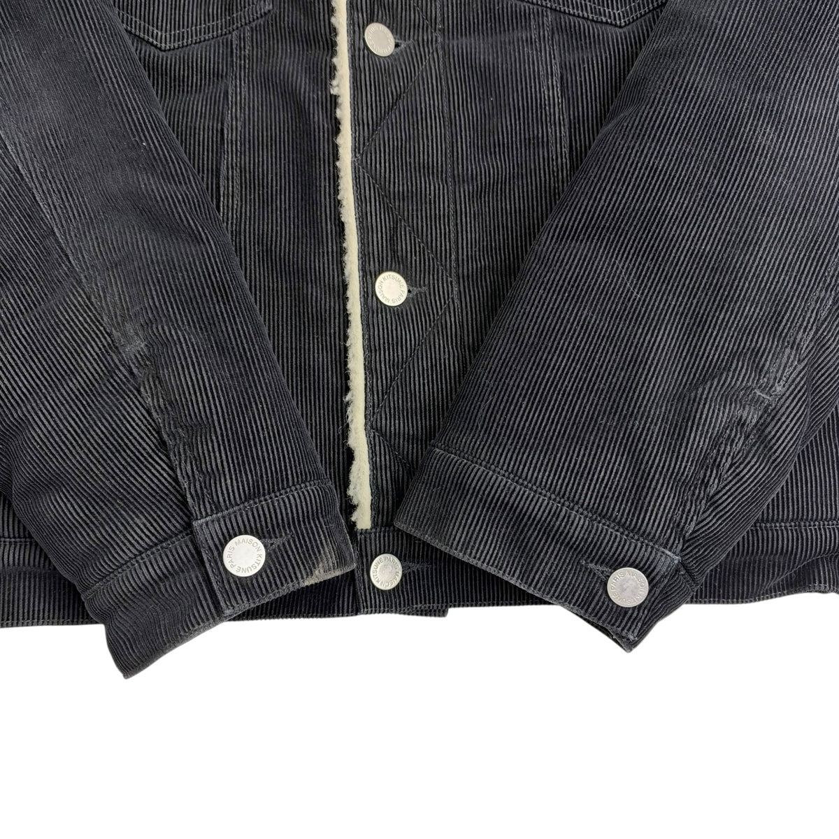 Maison Kitsuné Corduroy Sherpa Trucker Jacket Black
