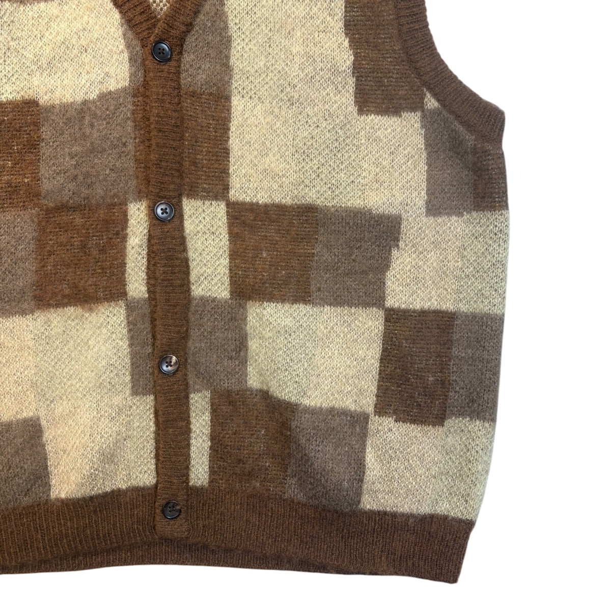 Stussy Wobbly Check Sweater Vest Brown