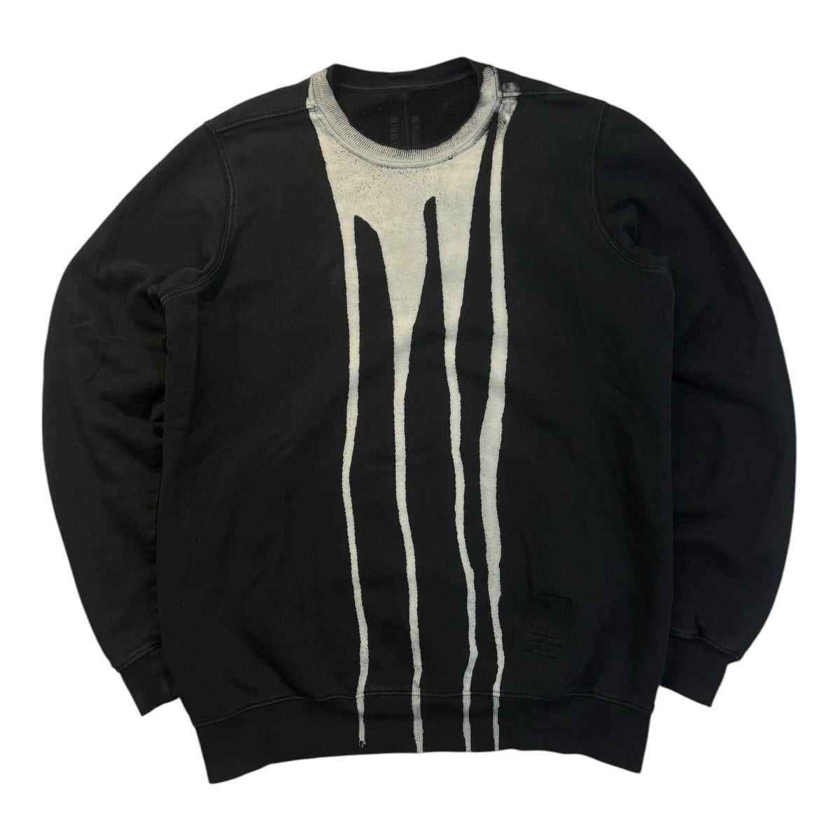 FW16 Rick Owens DRKSHDW “Mastodon” Bleach Vomit Crewneck Black
