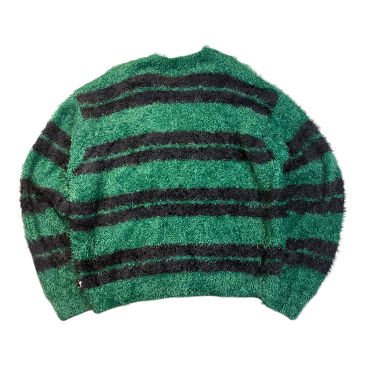 Stussy Hairy Stripe Crewneck Sweater Green/Black