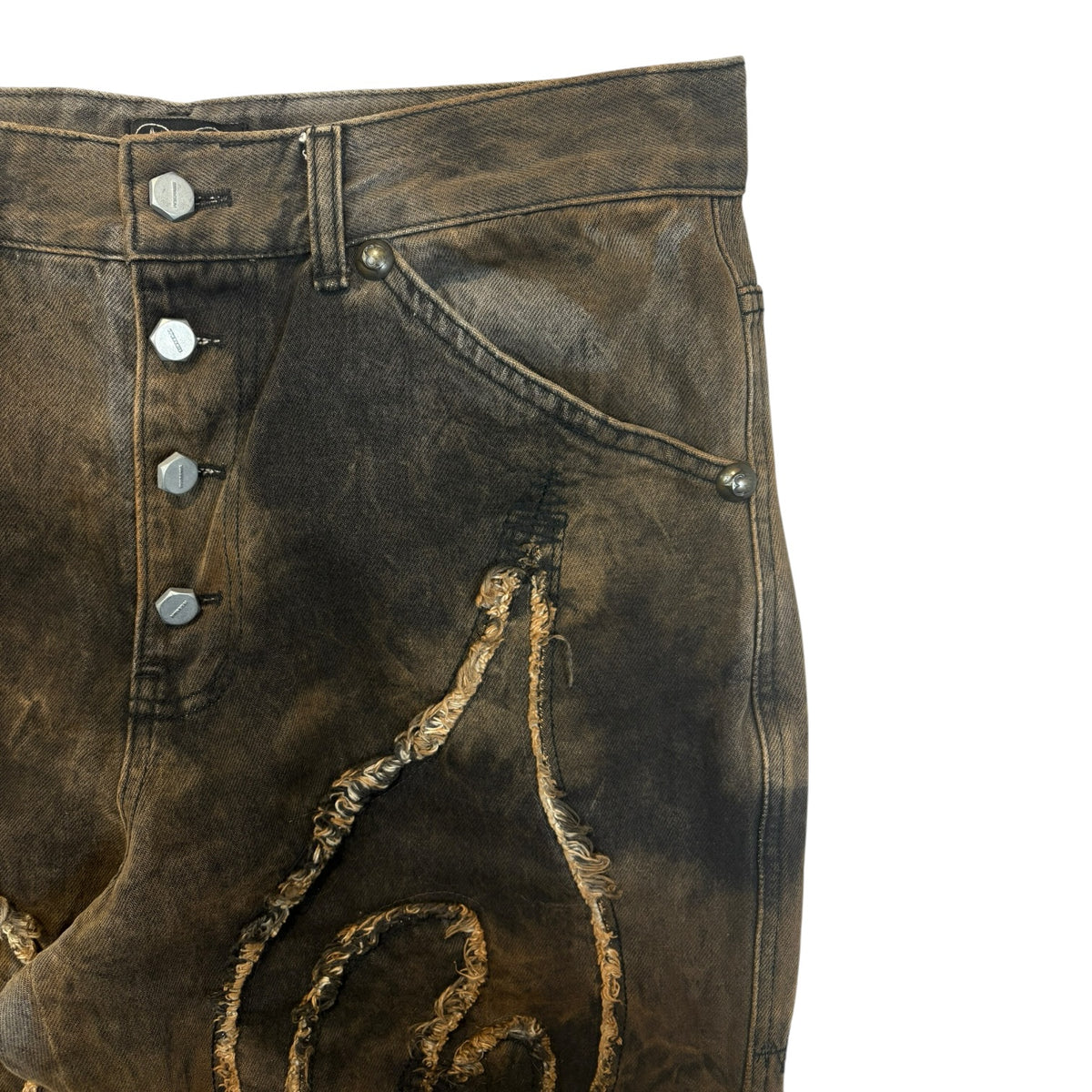 Thug Club Laser Cut Jeans Brown