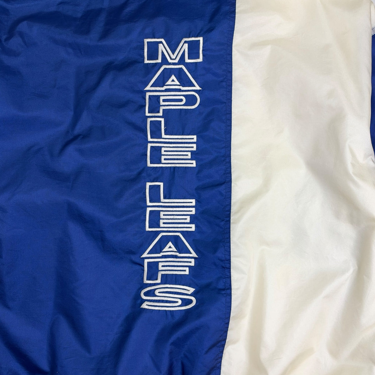 Vintage Toronto Maple Leafs Spellout Windbreaker Blue/White