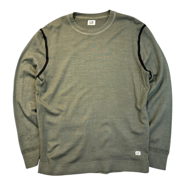 CP Company Crewneck Knit Sweater Olive Green