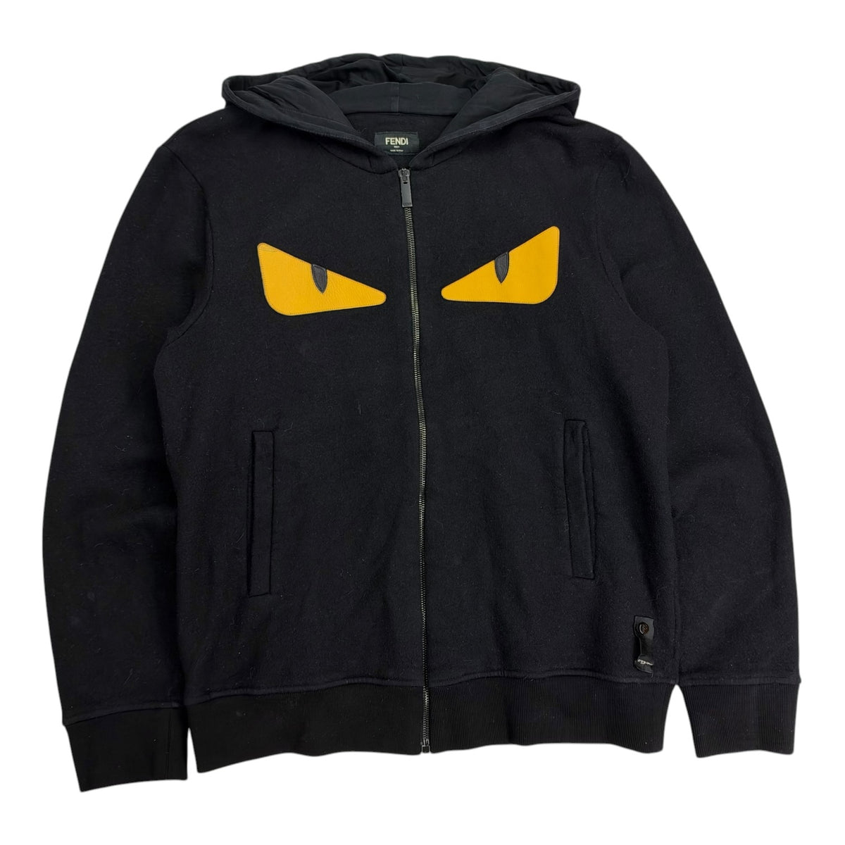 Fendi Monster Eyes Zip Up Hoodie Black