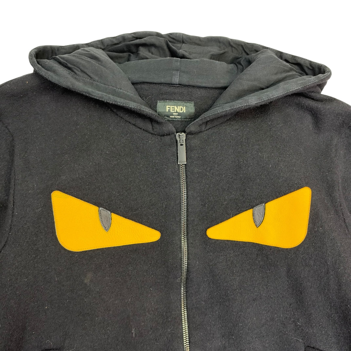 Fendi Monster Eyes Zip Up Hoodie Black