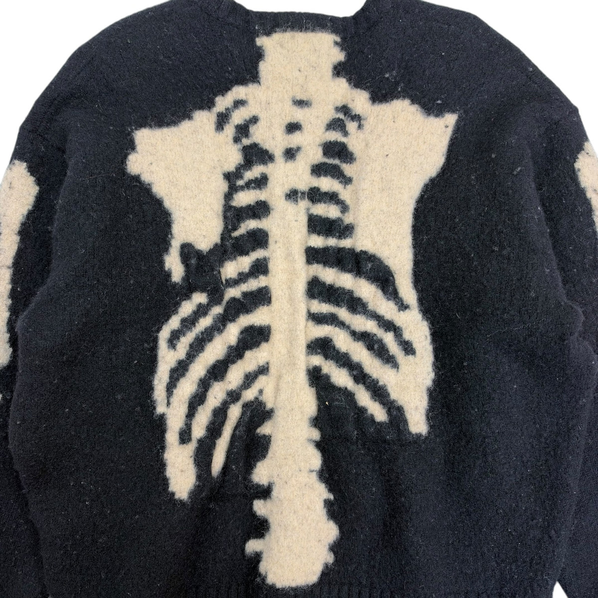 Kapital 5G Wool Bone Crew Sweater Black