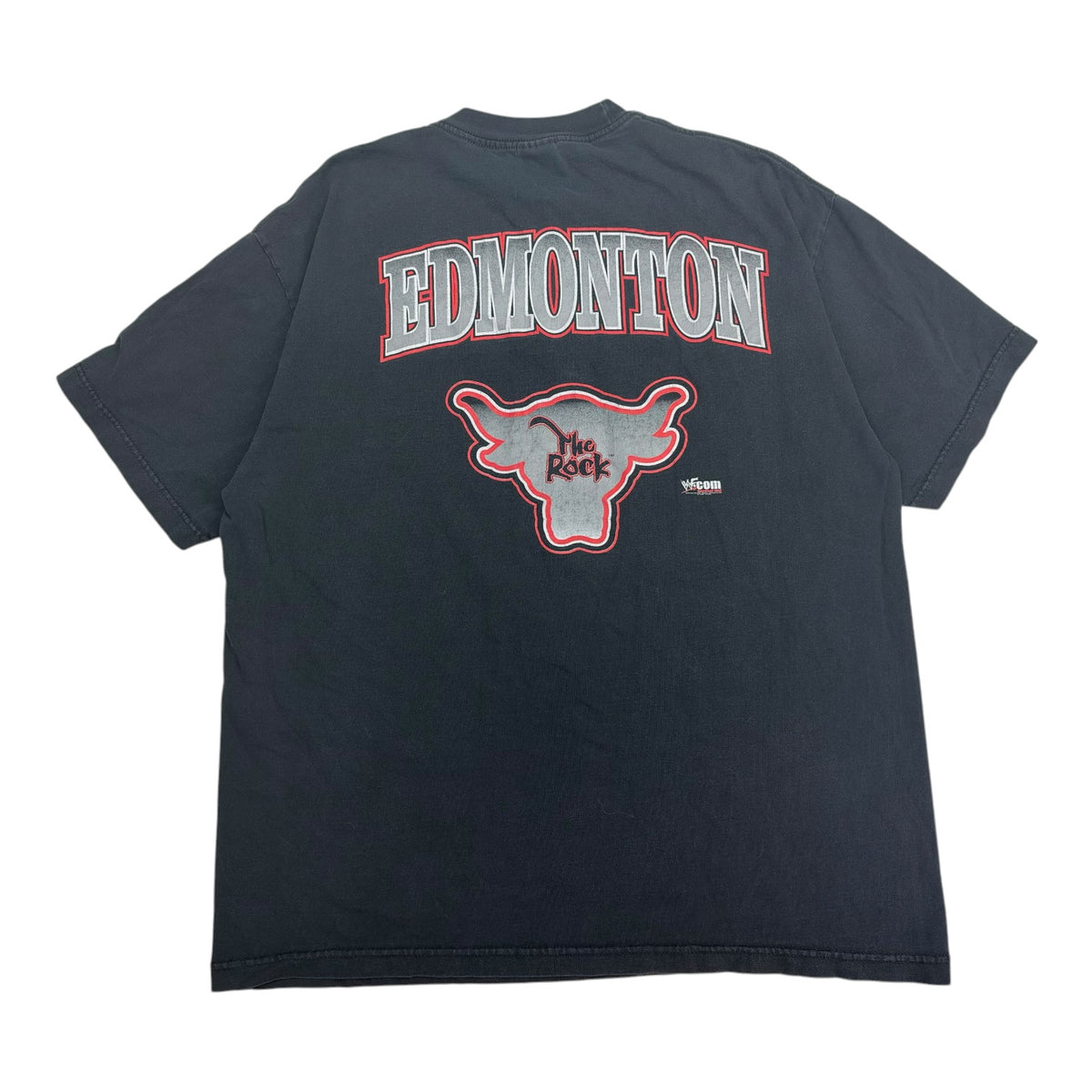 Vintage WWF "Finally The Rock Has Come Back To Edmonton” Tee Black