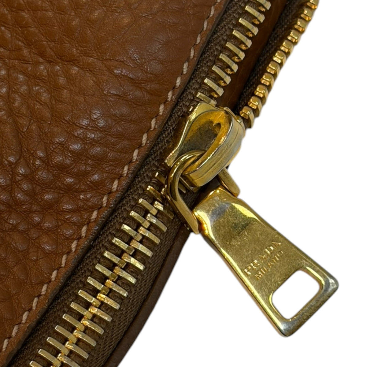 Prada Brown Vitello Daino Leather Large Shopping Tote Bag